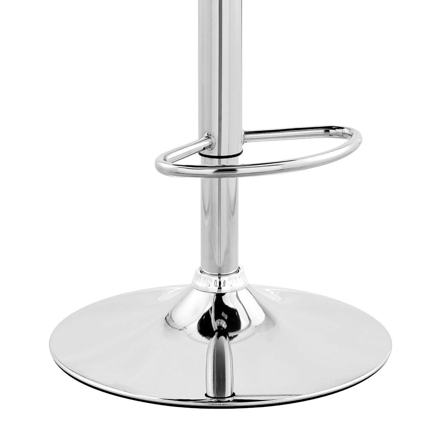 Brock Adjustable Faux Leather and Walnut Wood Bar Stool with Various Base Finishes