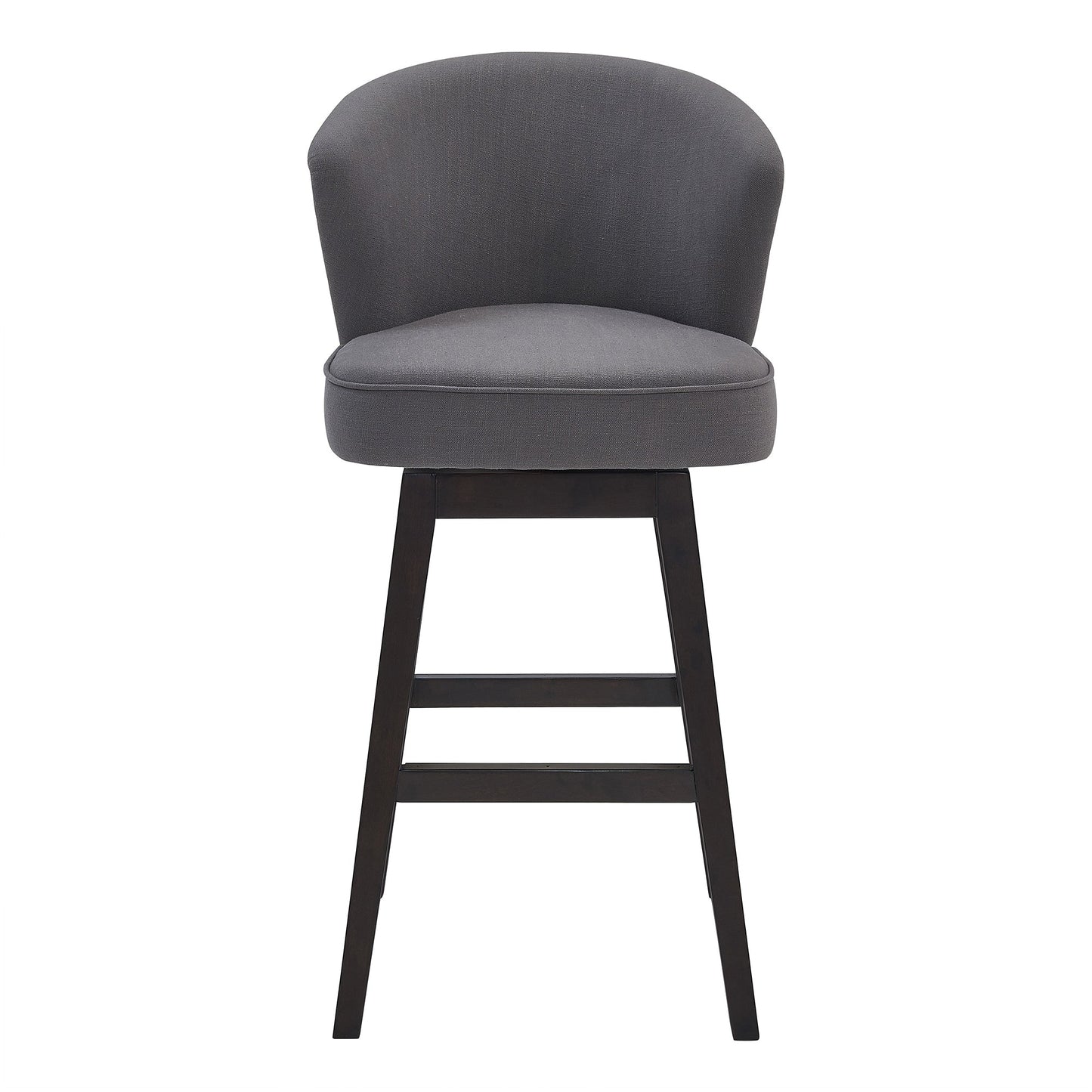 Brandy Swivel Counter and Bar Height Fabric and Espresso Wood Bar Stool