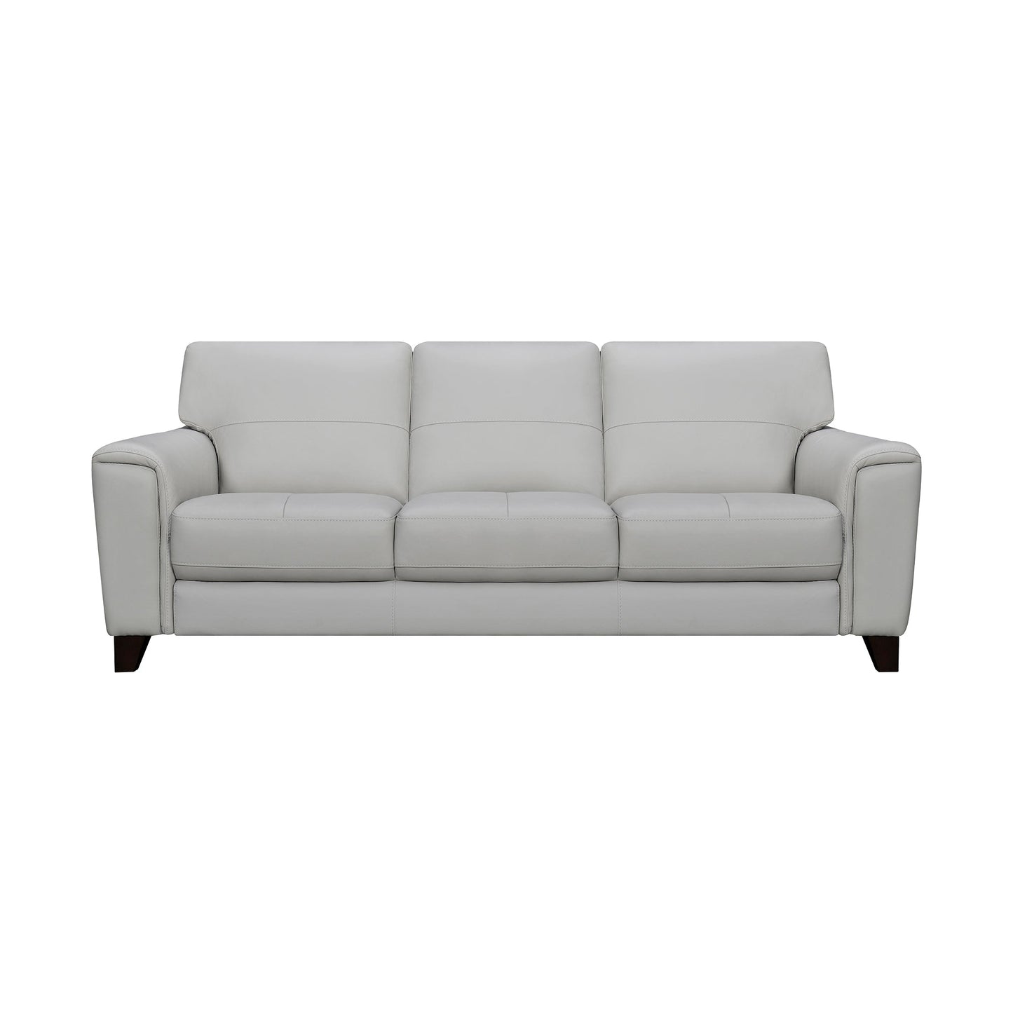 Bergen 87" Dove Gray Genuine Leather Square Arm Sofa