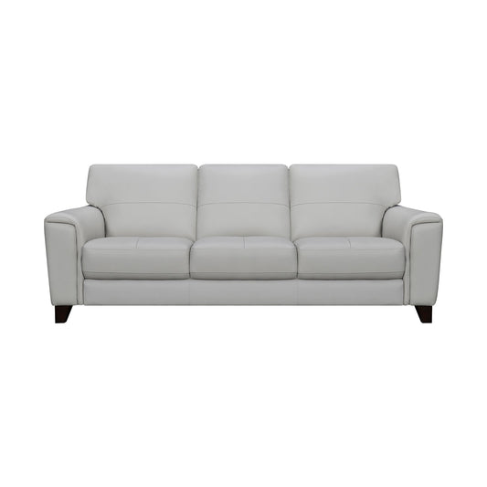 Bergen 87" Dove Gray Genuine Leather Square Arm Sofa