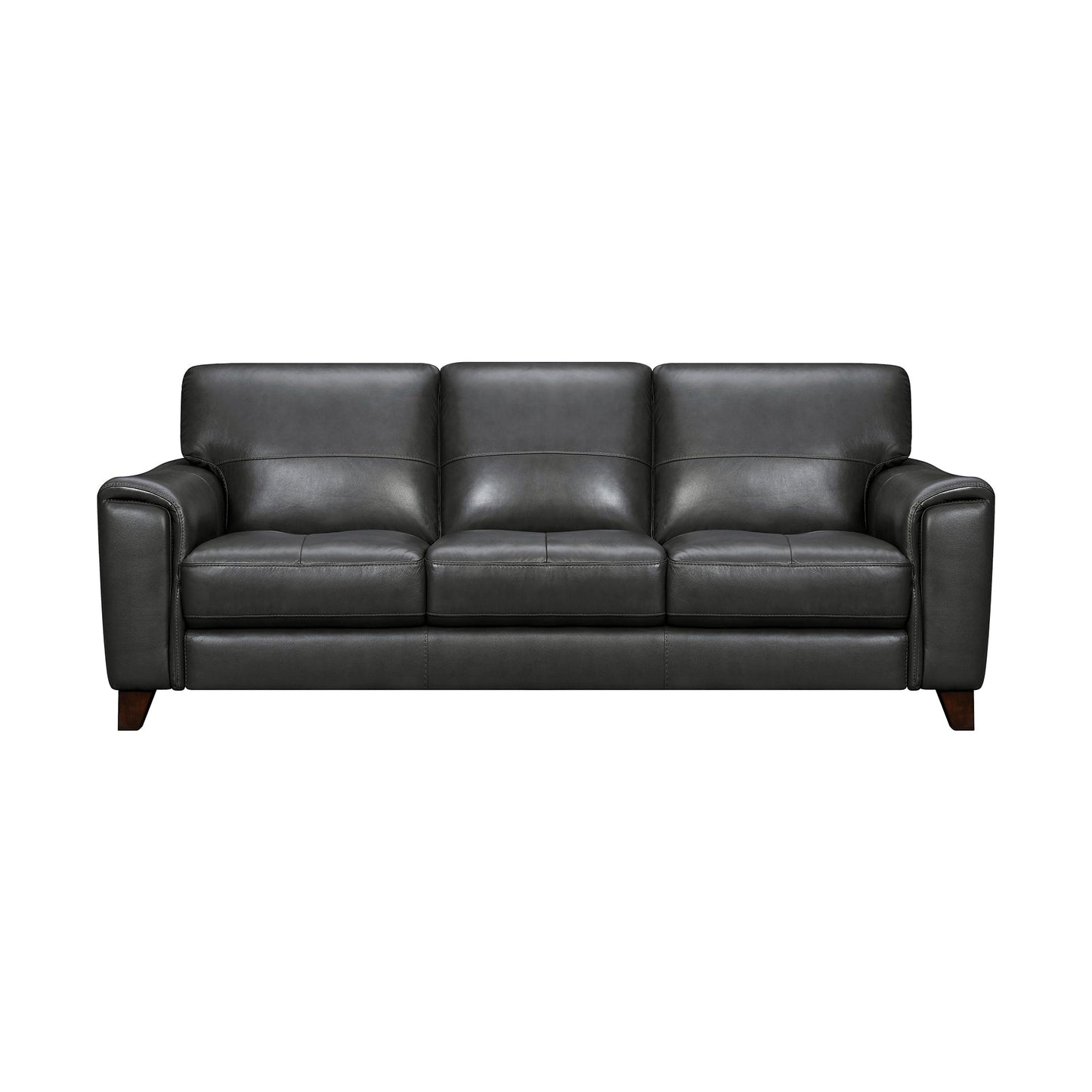 Bergen 87" Pewter Genuine Leather Square Arm Sofa