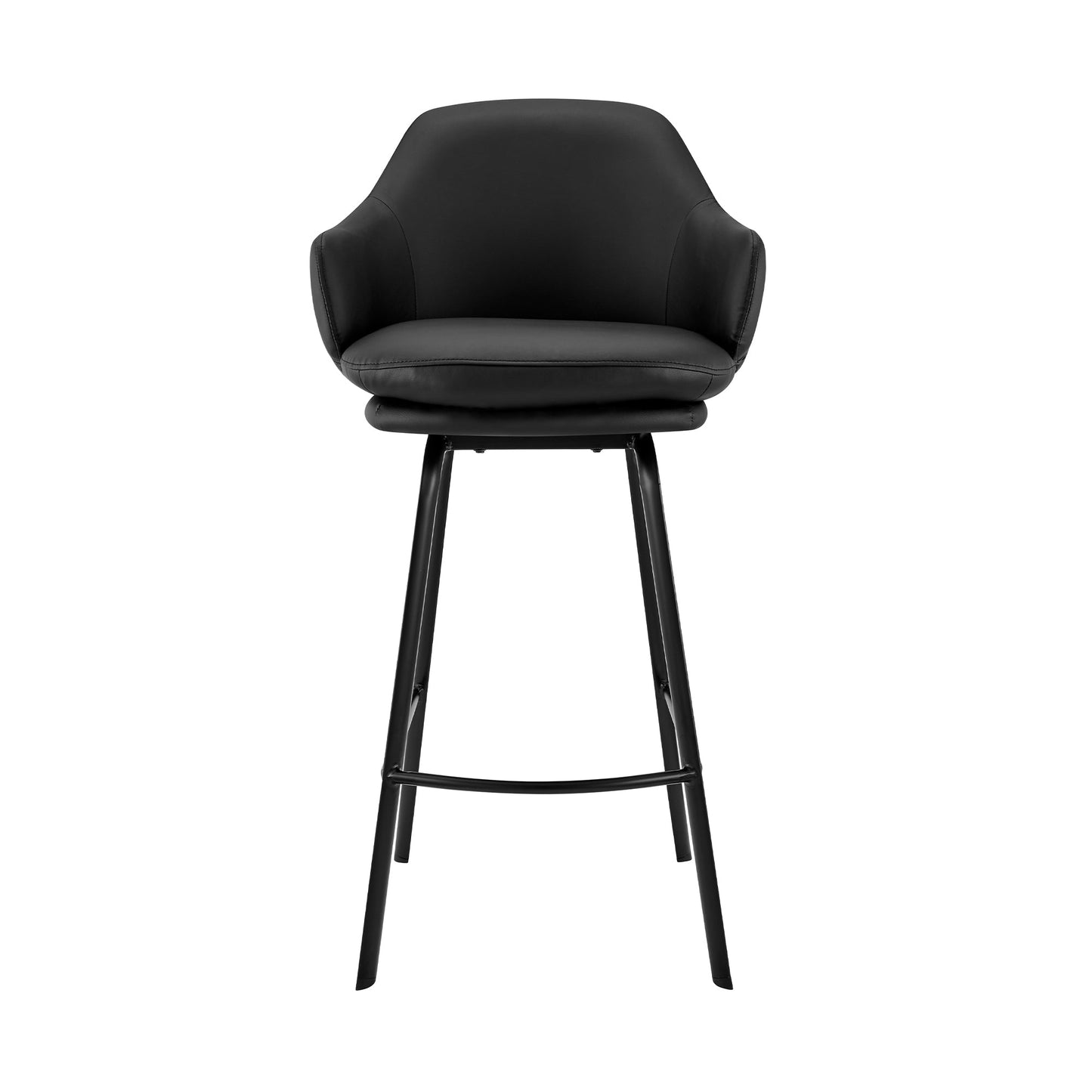 Brigden Faux Leather and Black Metal Swivel Counter and Bar Stool