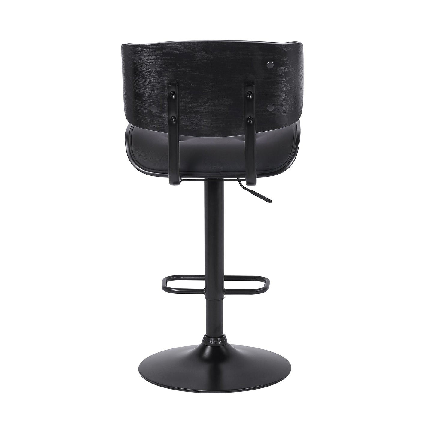 Brooklyn Adjustable Swivel Faux Leather and Wood Bar Stool with Base