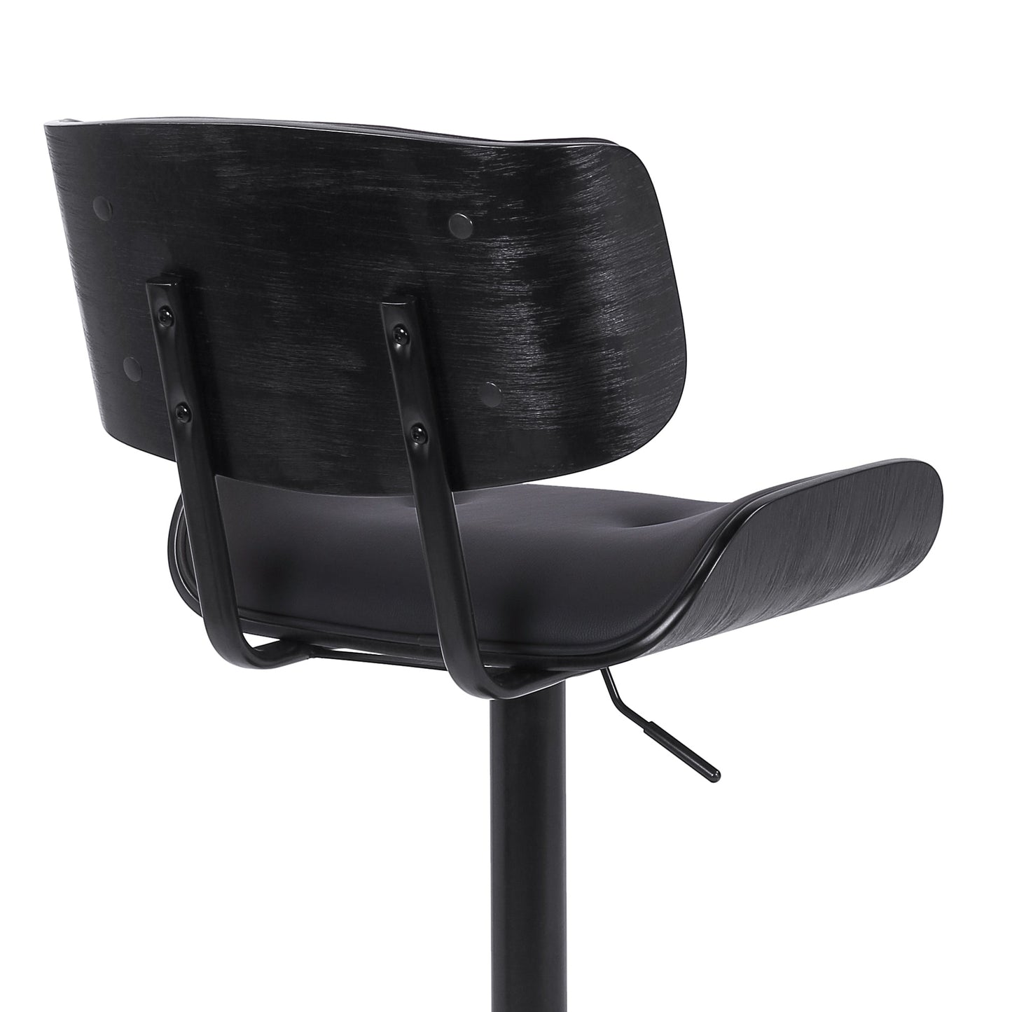 Brooklyn Adjustable Swivel Faux Leather and Wood Bar Stool with Base