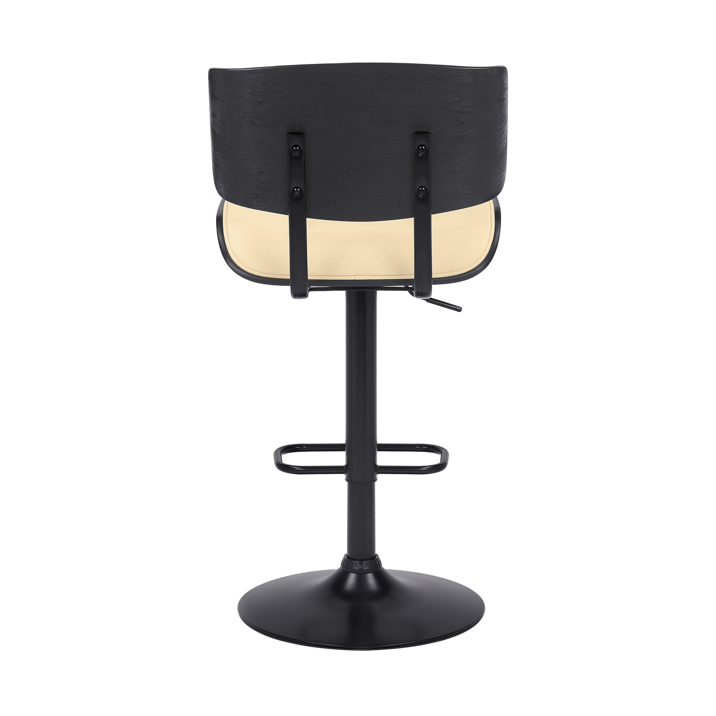 Brooklyn Adjustable Swivel Faux Leather and Wood Bar Stool with Base