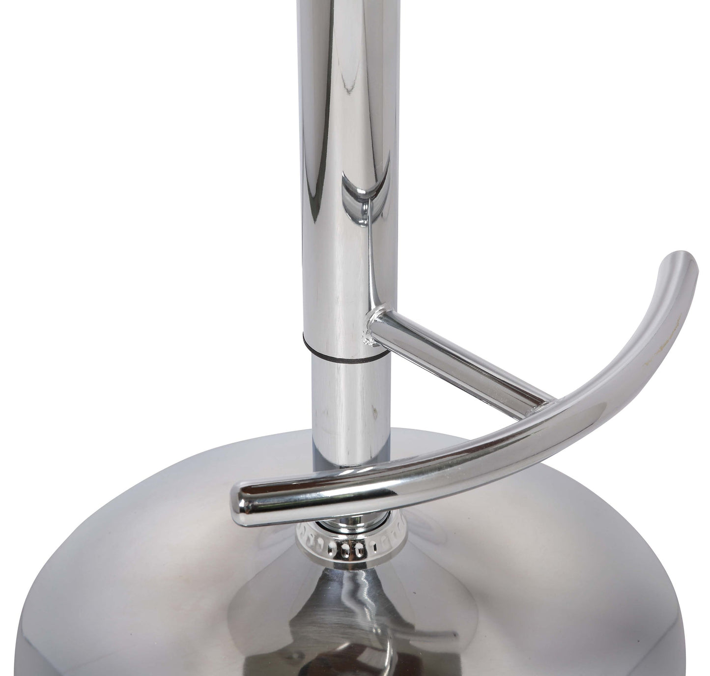 Butterfly Adjustable Height Swivel Faux Leather and Walnut Wood Bar Stool with Chrome Base