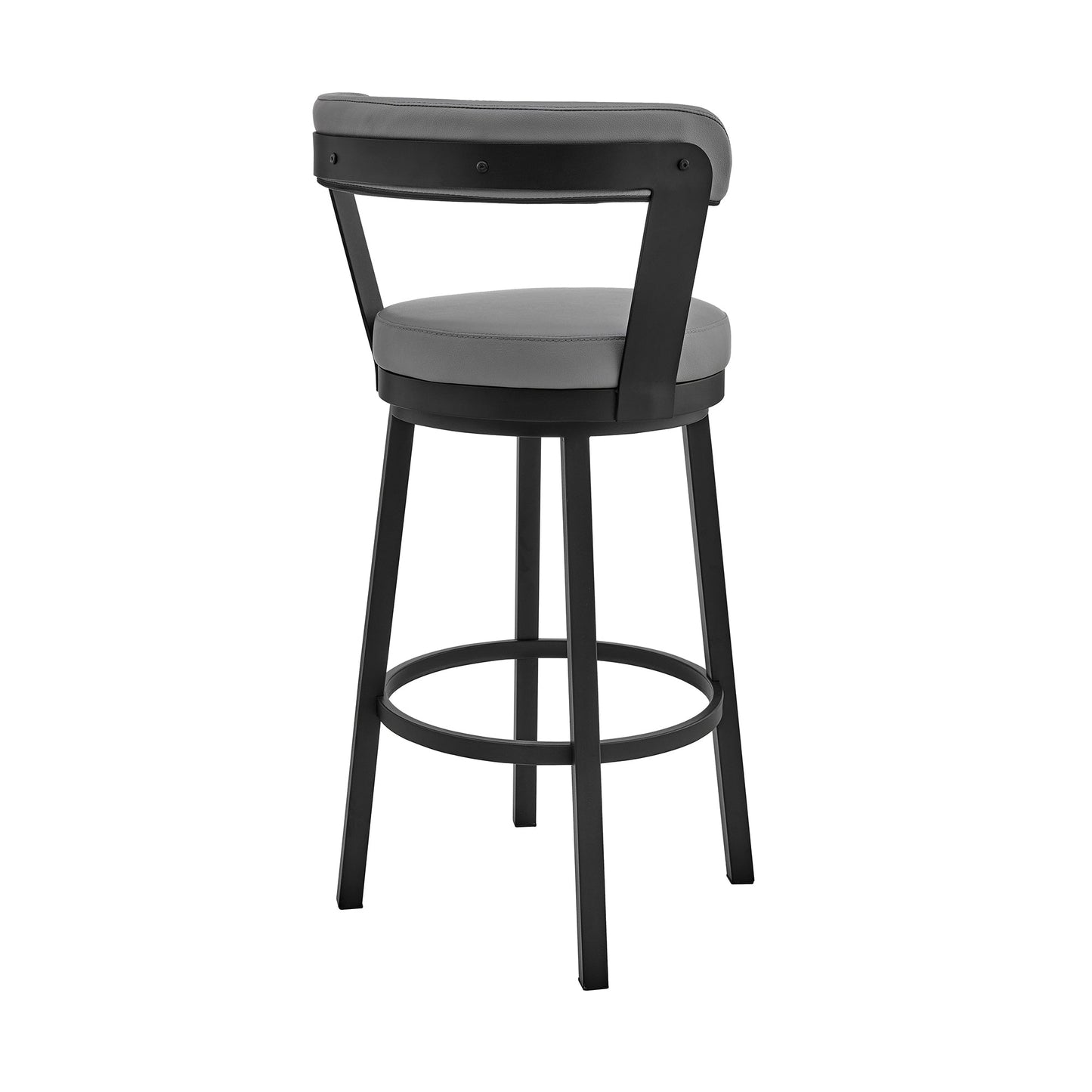 Bryant Bar Height and Counter Height Swivel Bar Stool in Brushed Stainless Steel and Black Finish