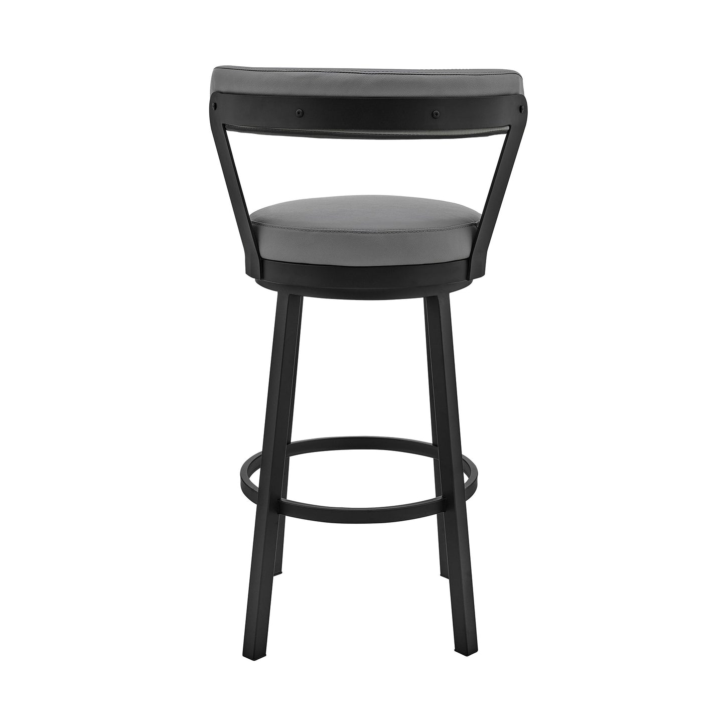 Bryant Bar Height and Counter Height Swivel Bar Stool in Brushed Stainless Steel and Black Finish