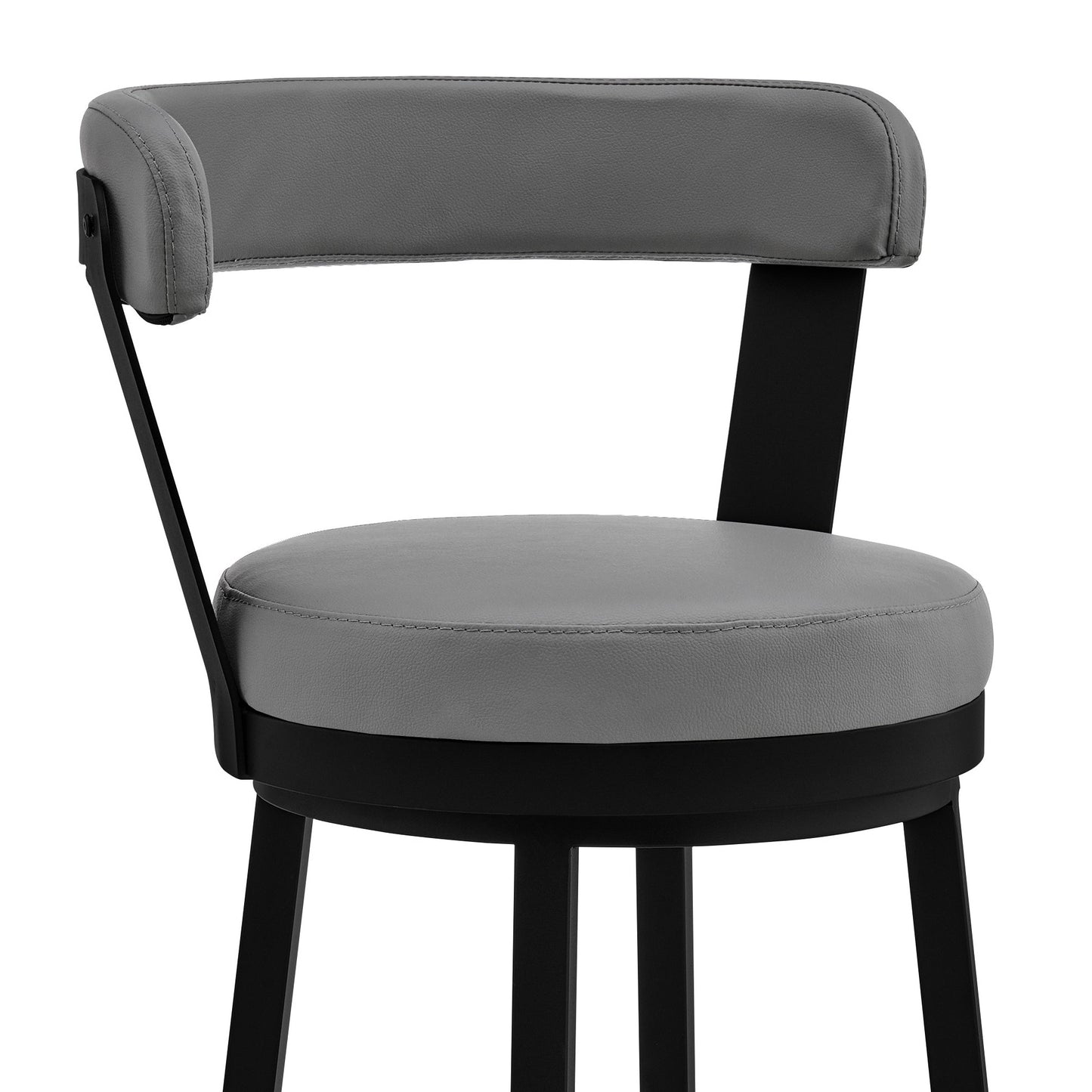 Bryant Bar Height and Counter Height Swivel Bar Stool in Brushed Stainless Steel and Black Finish
