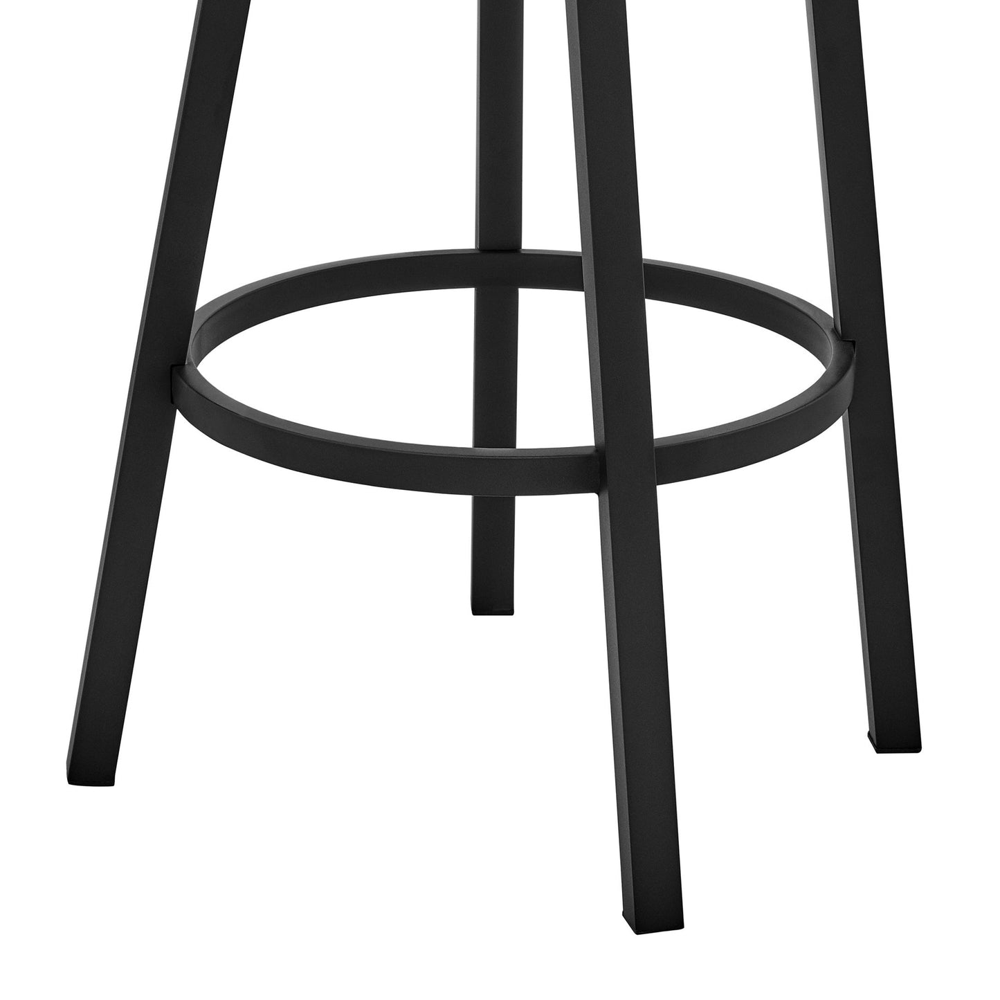 Bryant Bar Height and Counter Height Swivel Bar Stool in Brushed Stainless Steel and Black Finish