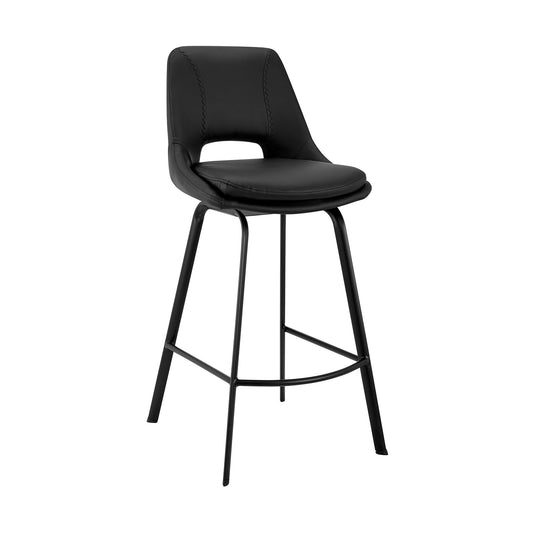 Carise Faux Leather and Metal Swivel Counter and Bar Stool