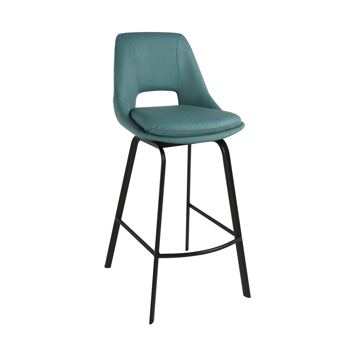 Carise Faux Leather and Metal Swivel Counter and Bar Stool
