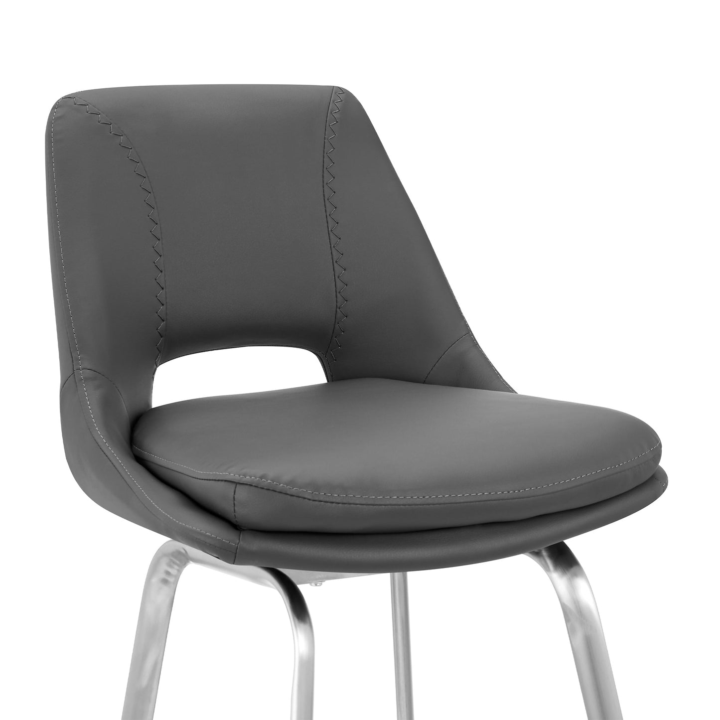 Carise Faux Leather and Metal Swivel Counter and Bar Stool