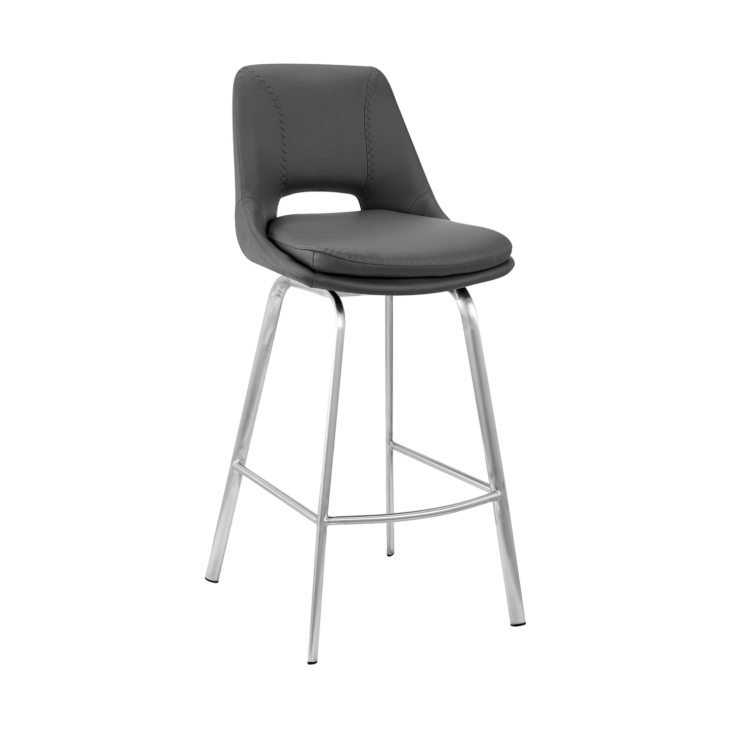 Carise Faux Leather and Metal Swivel Counter and Bar Stool