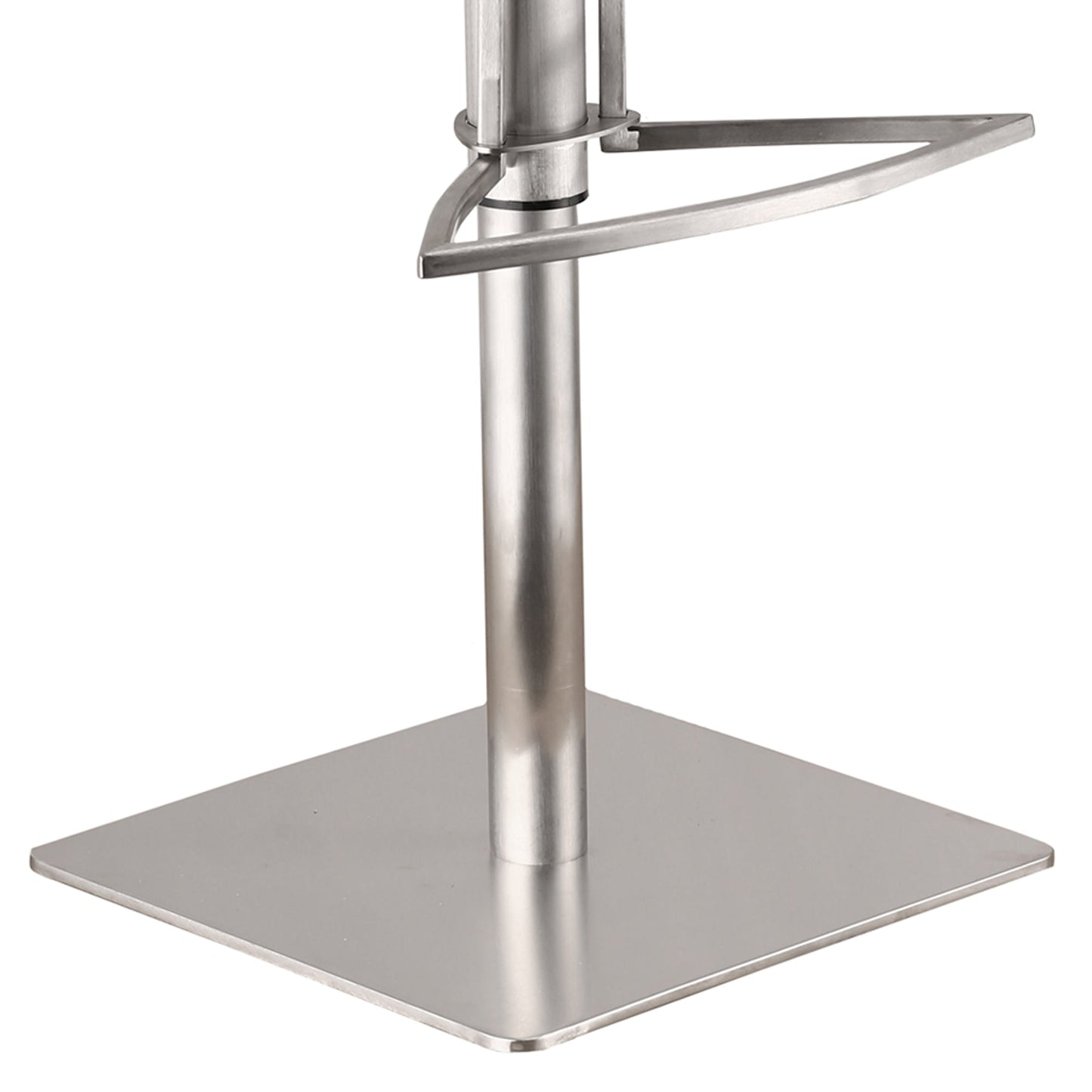 Café Adjustable Height Swivel Faux Leather and Walnut Wood Bar Stool with Metal Base