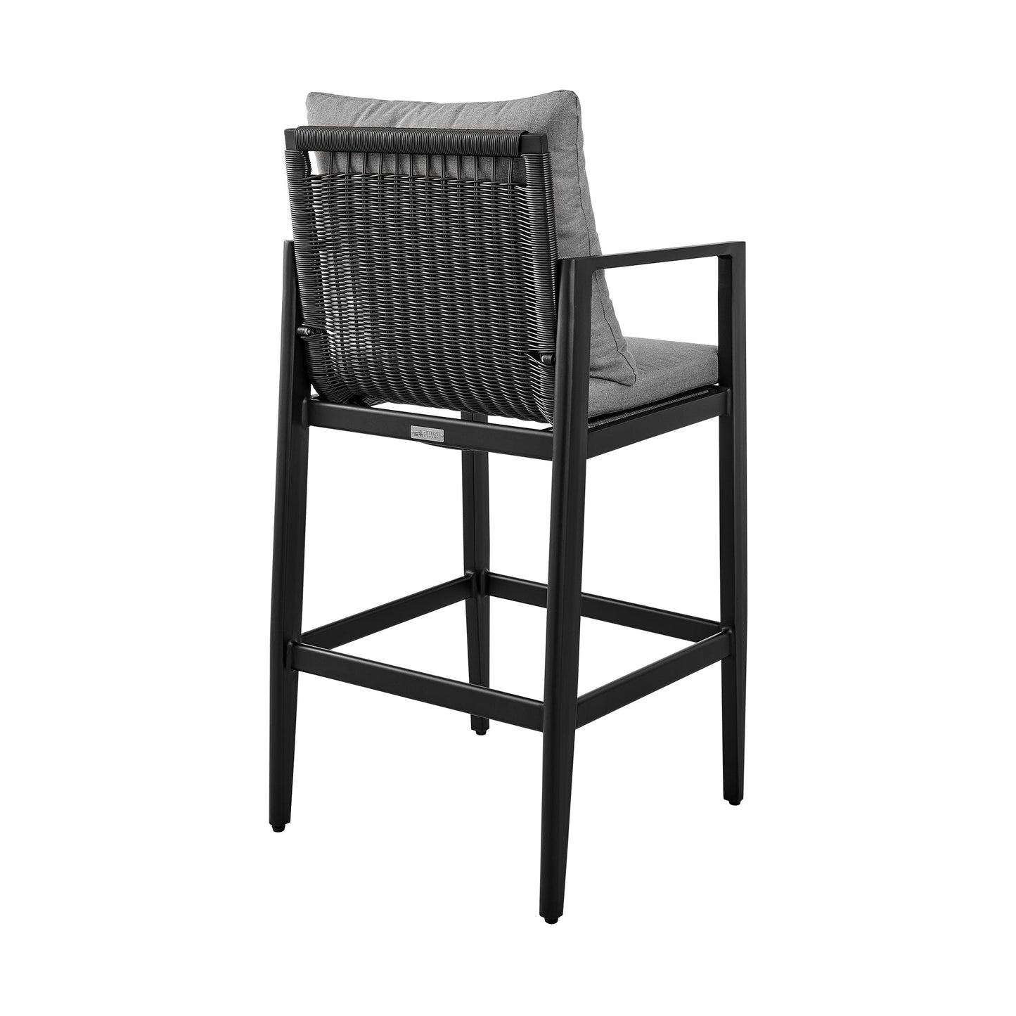 Cayman Outdoor Patio Bar Stool in Aluminum with Cushions