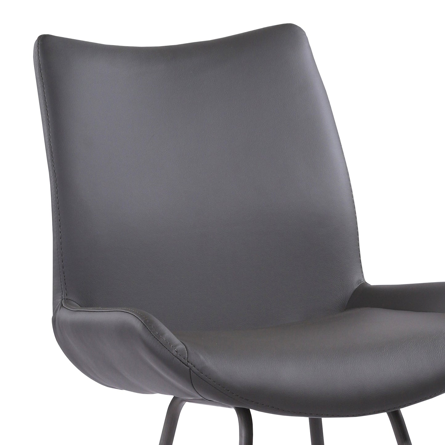 Coronado Contemporary 26" Counter Height Barstool in Brushed Gray Powder Coated Finish and Gray Faux Leather