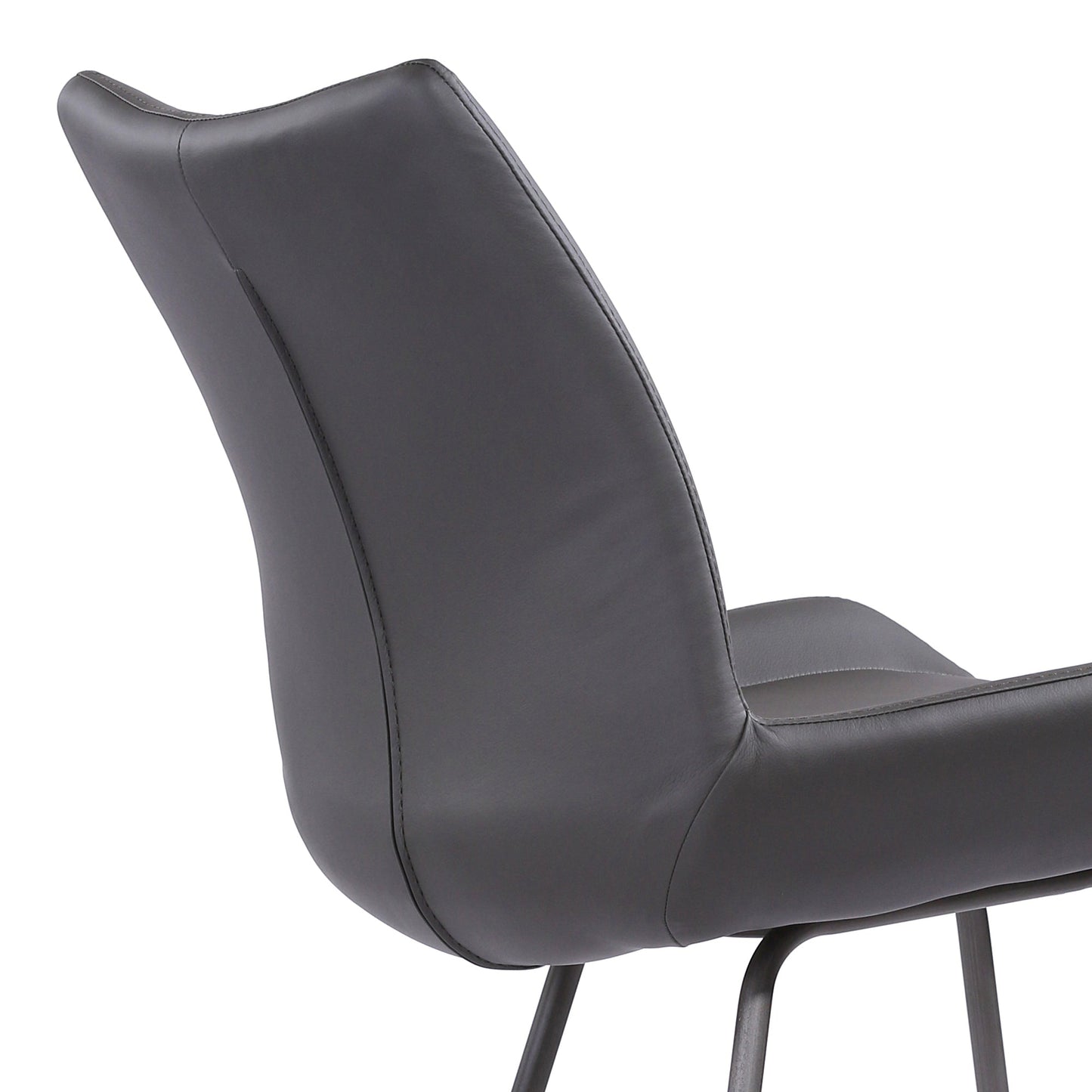 Coronado Contemporary 26" Counter Height Barstool in Brushed Gray Powder Coated Finish and Gray Faux Leather