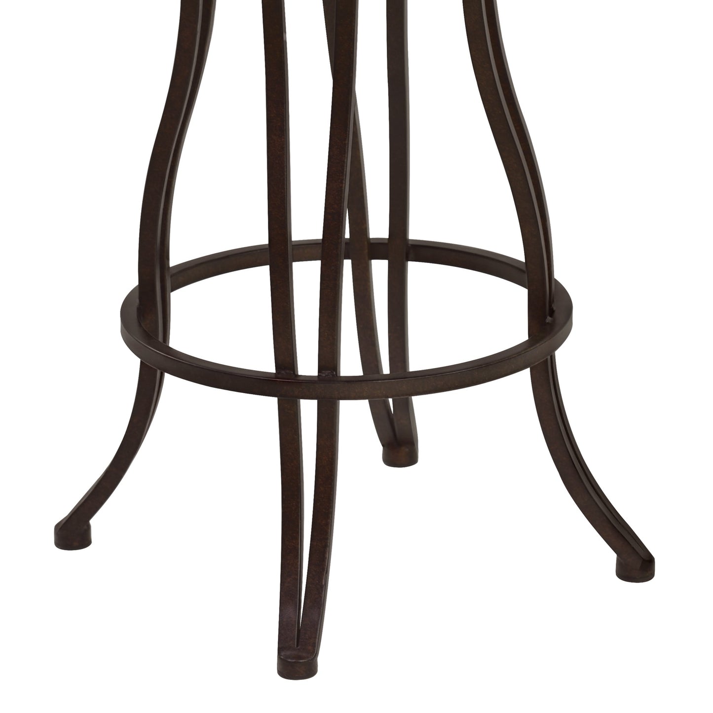 Celeste Metal Swivel Barstool in Bandero Espresso Fabric and Auburn Bay Finish