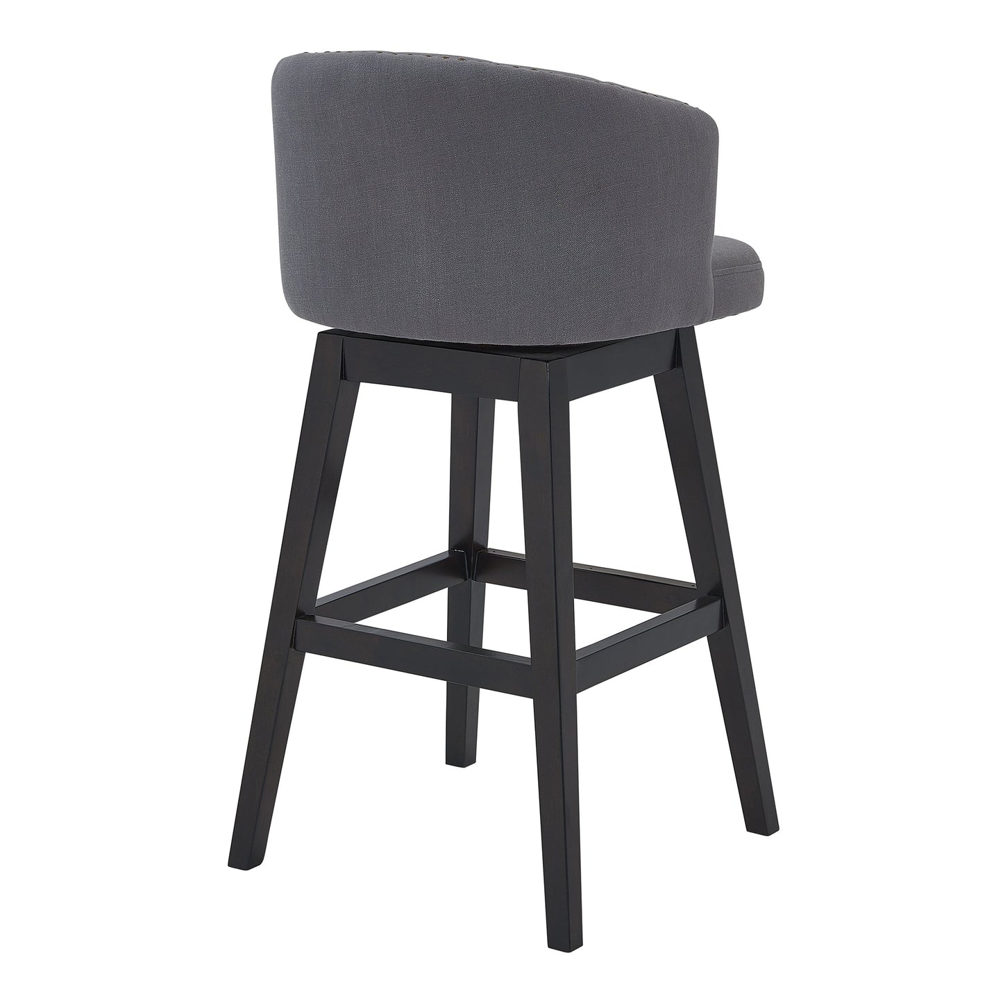 Celine Swivel Fabric and Espresso Wood Bar Stool - Counter and Bar Height Options