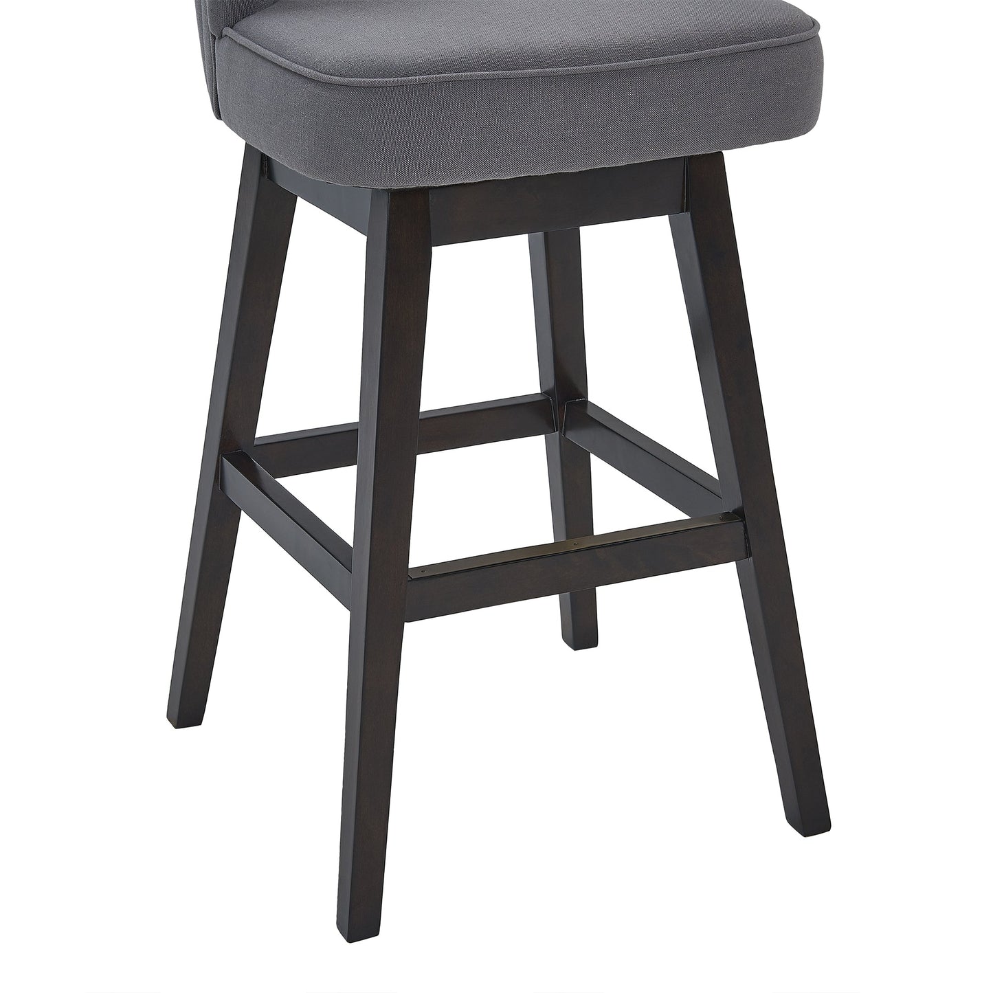 Celine Swivel Fabric and Espresso Wood Bar Stool - Counter and Bar Height Options