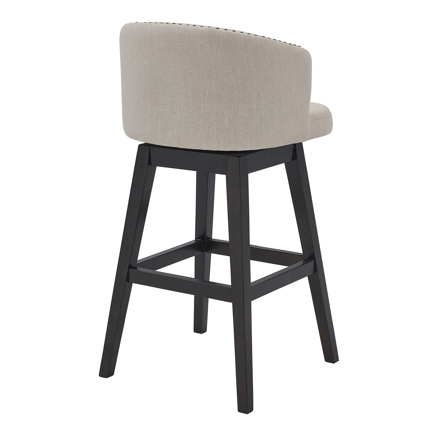 Celine Swivel Fabric and Espresso Wood Bar Stool - Counter and Bar Height Options