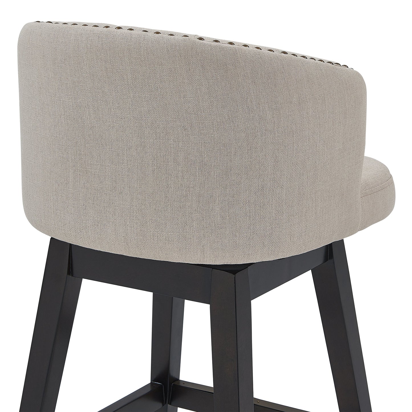 Celine Swivel Fabric and Espresso Wood Bar Stool - Counter and Bar Height Options