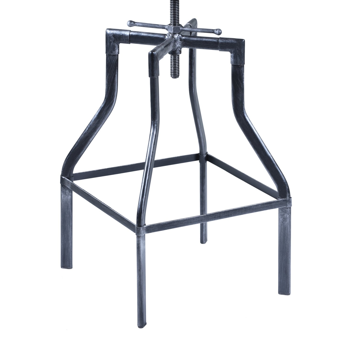 Concord Adjustable Barstool in Industrial Gray Finish with Pine Wood Seat