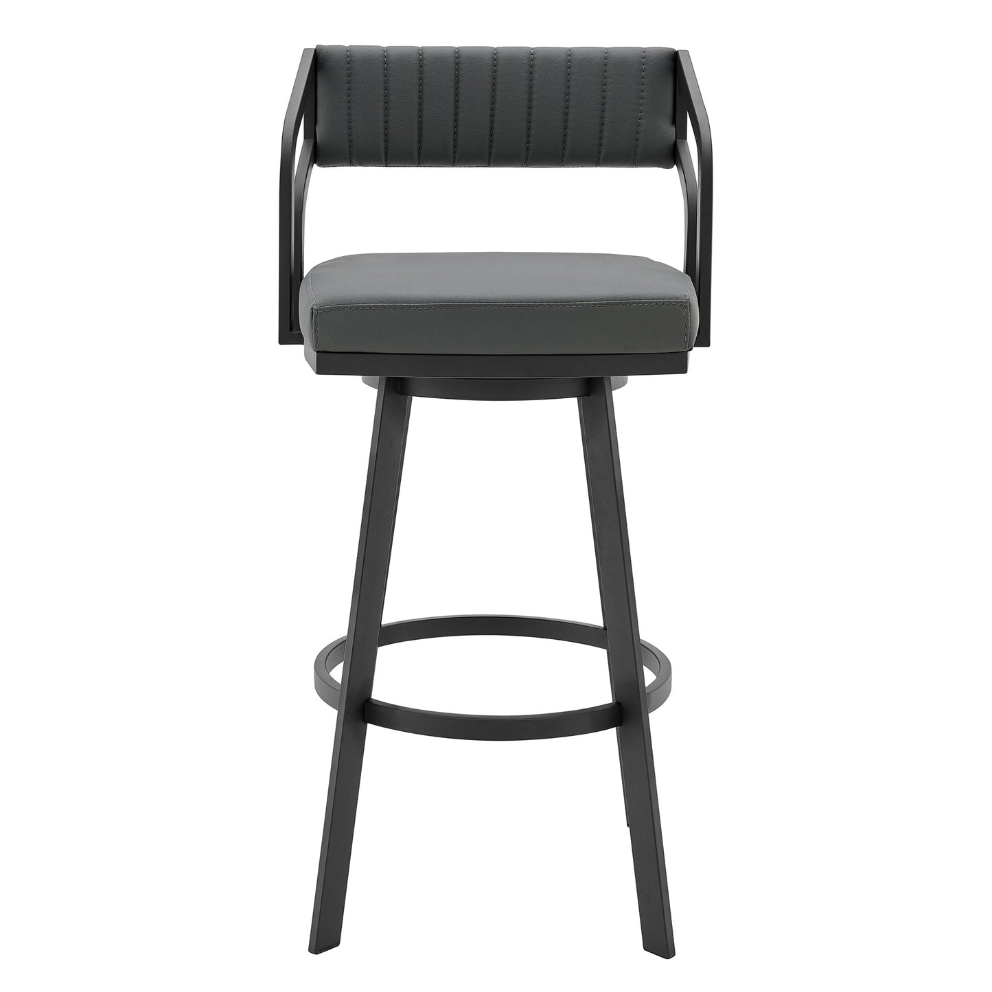 Capri Swivel Modern Metal and Faux Leather Bar and Counter Stool