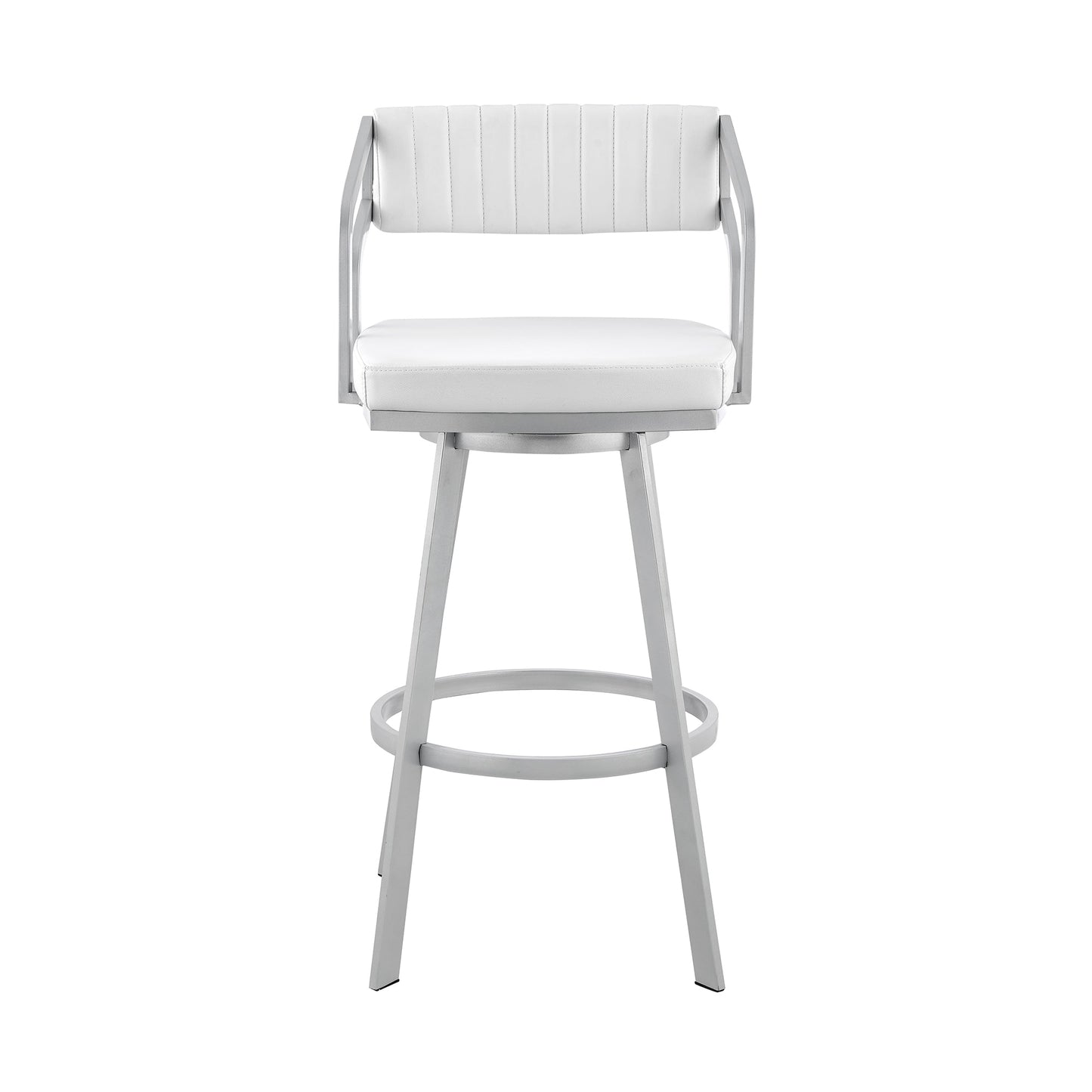 Capri Swivel Modern Metal and Faux Leather Bar and Counter Stool