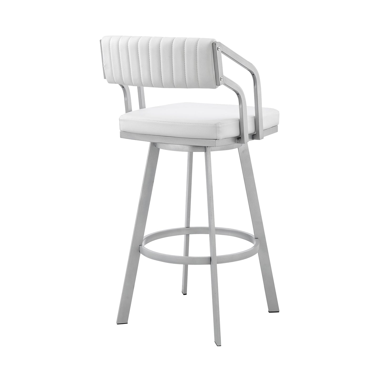 Capri Swivel Modern Metal and Faux Leather Bar and Counter Stool