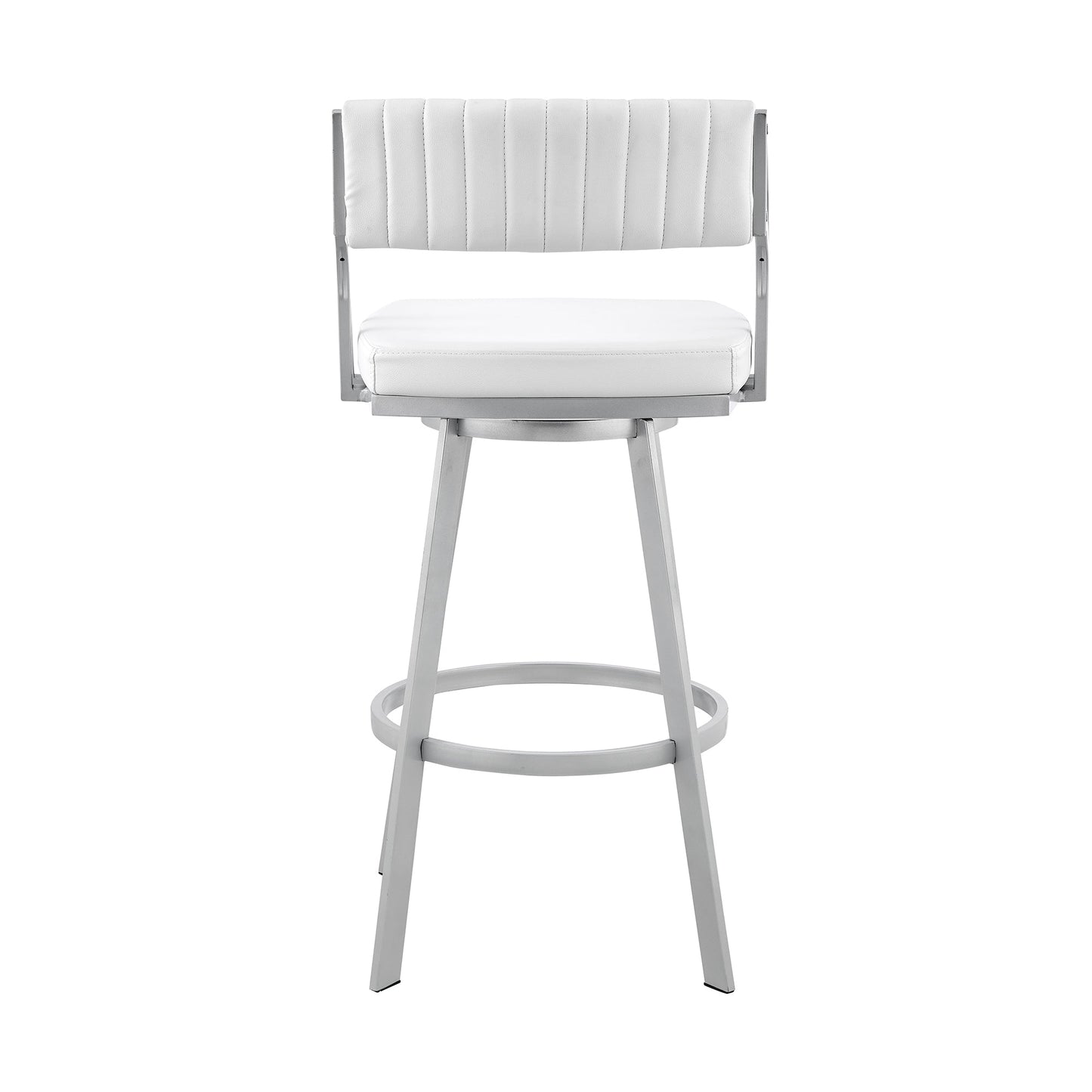 Capri Swivel Modern Metal and Faux Leather Bar and Counter Stool
