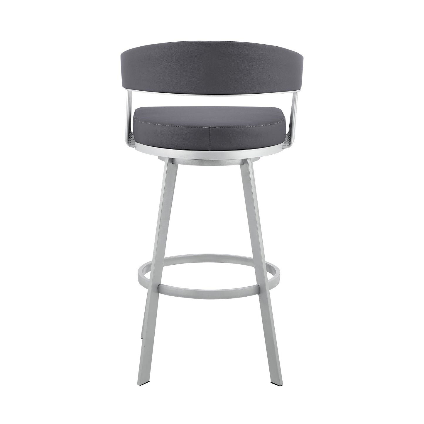 Chelsea Swivel Bar Stool in Faux Leather and Metal Finish