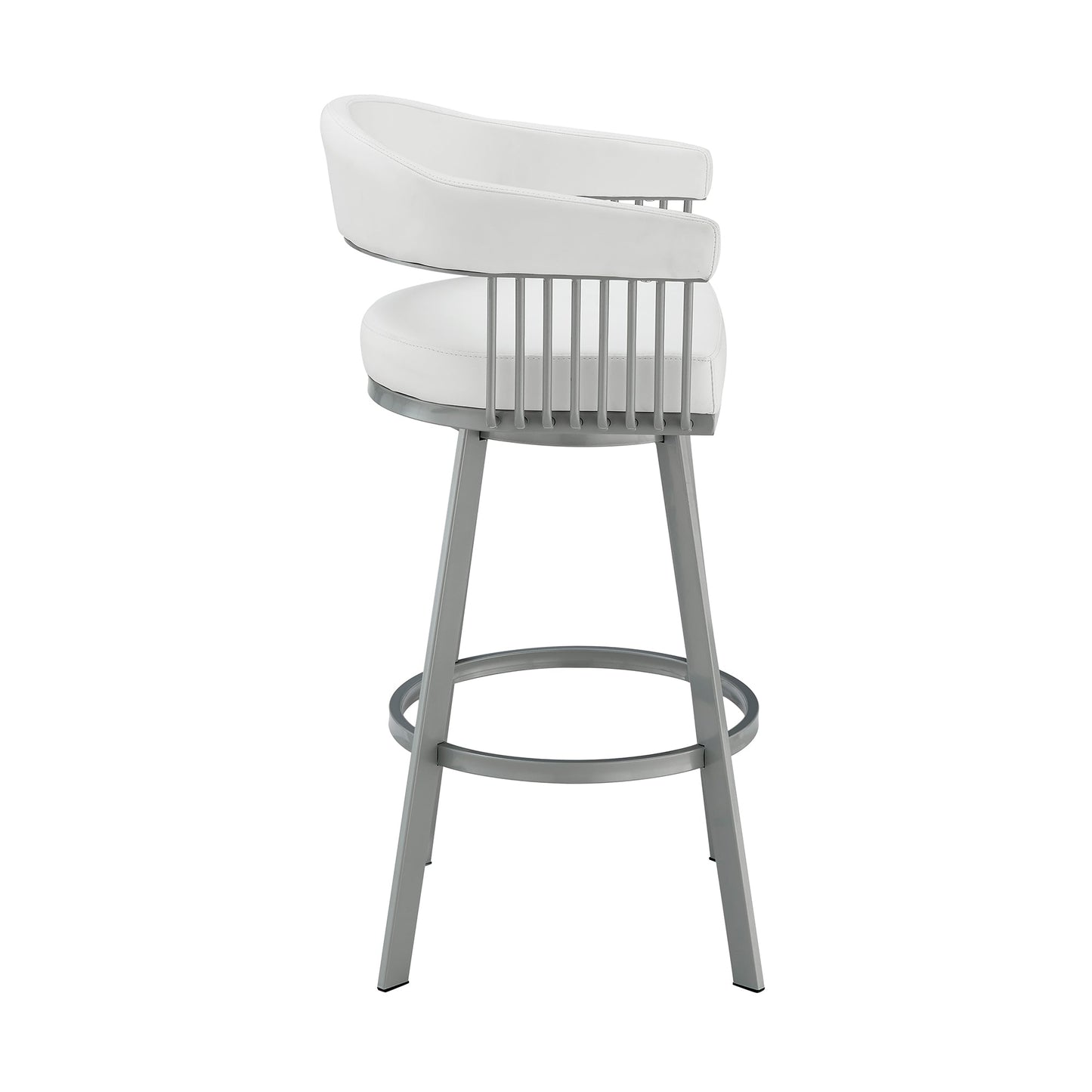 Chelsea Swivel Bar Stool in Faux Leather and Metal Finish