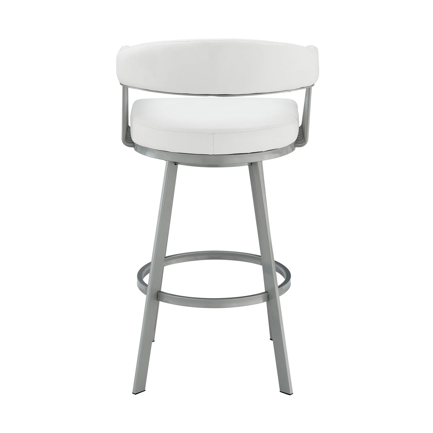 Chelsea Swivel Bar Stool in Faux Leather and Metal Finish