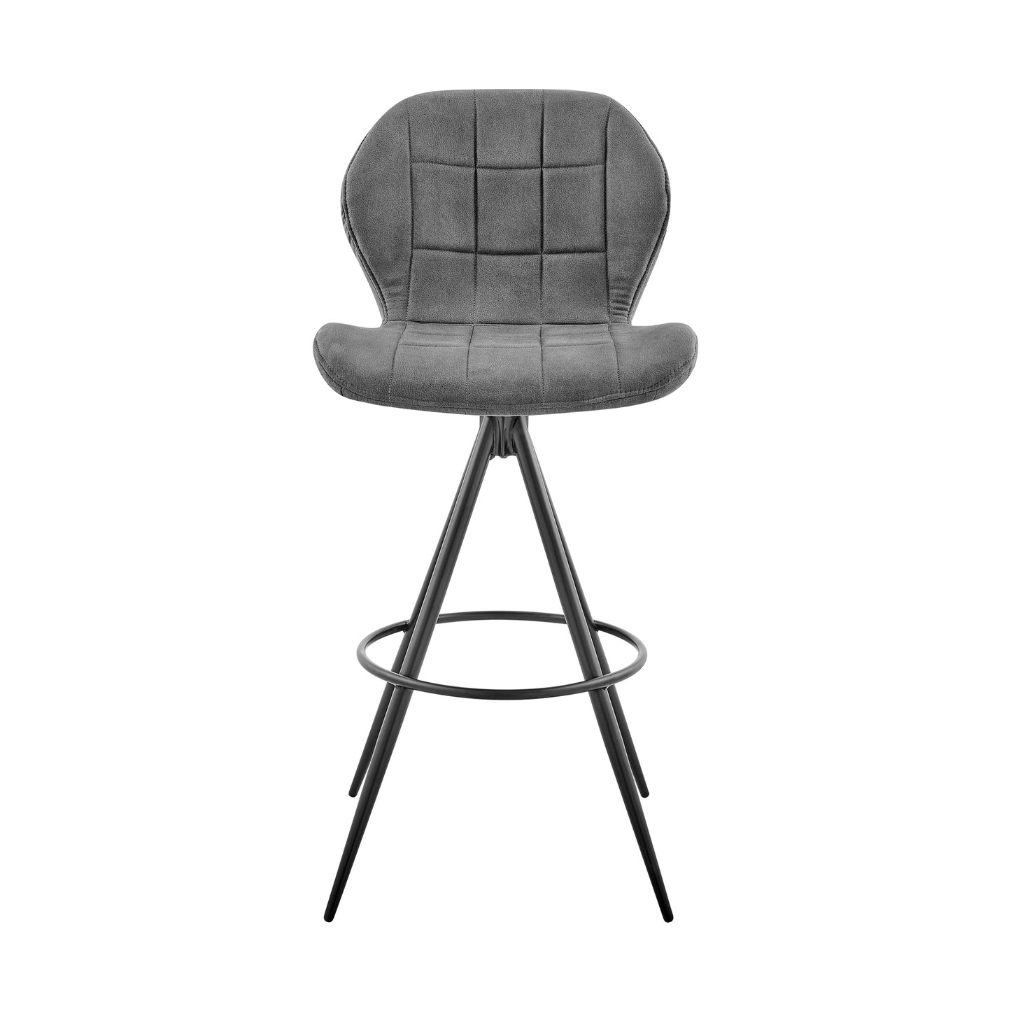 Catalina Bar Height Stool in Charcoal Fabric and Black Finish