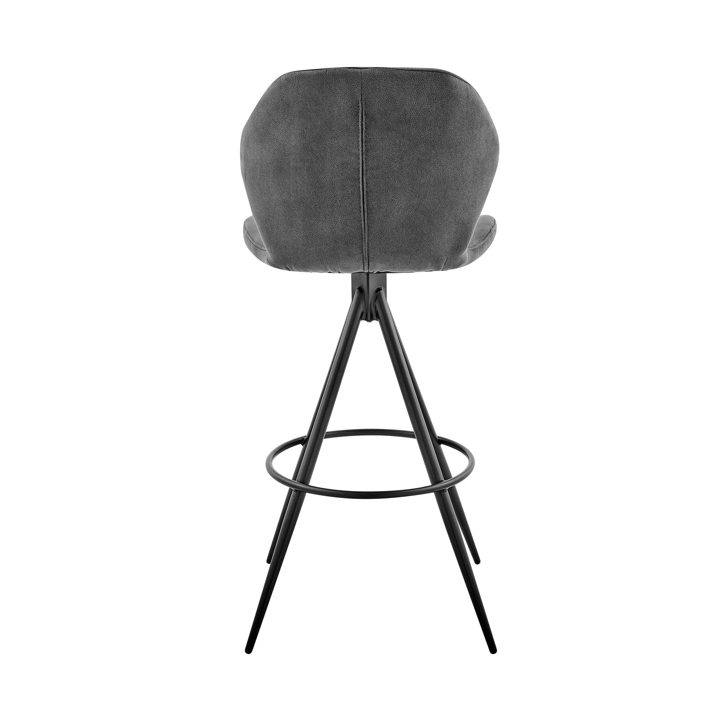 Catalina Bar Height Stool in Charcoal Fabric and Black Finish