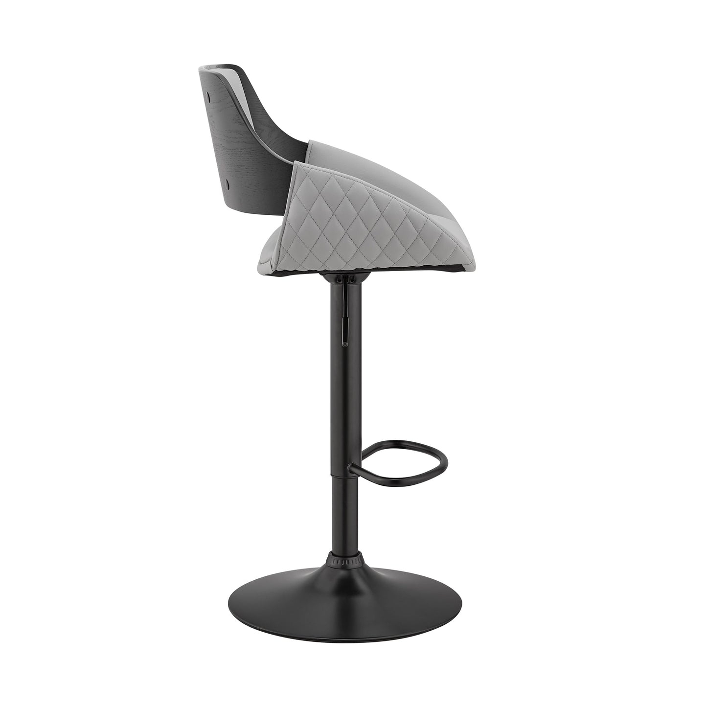 Colby Adjustable Faux Leather and Chrome Finish Bar Stool