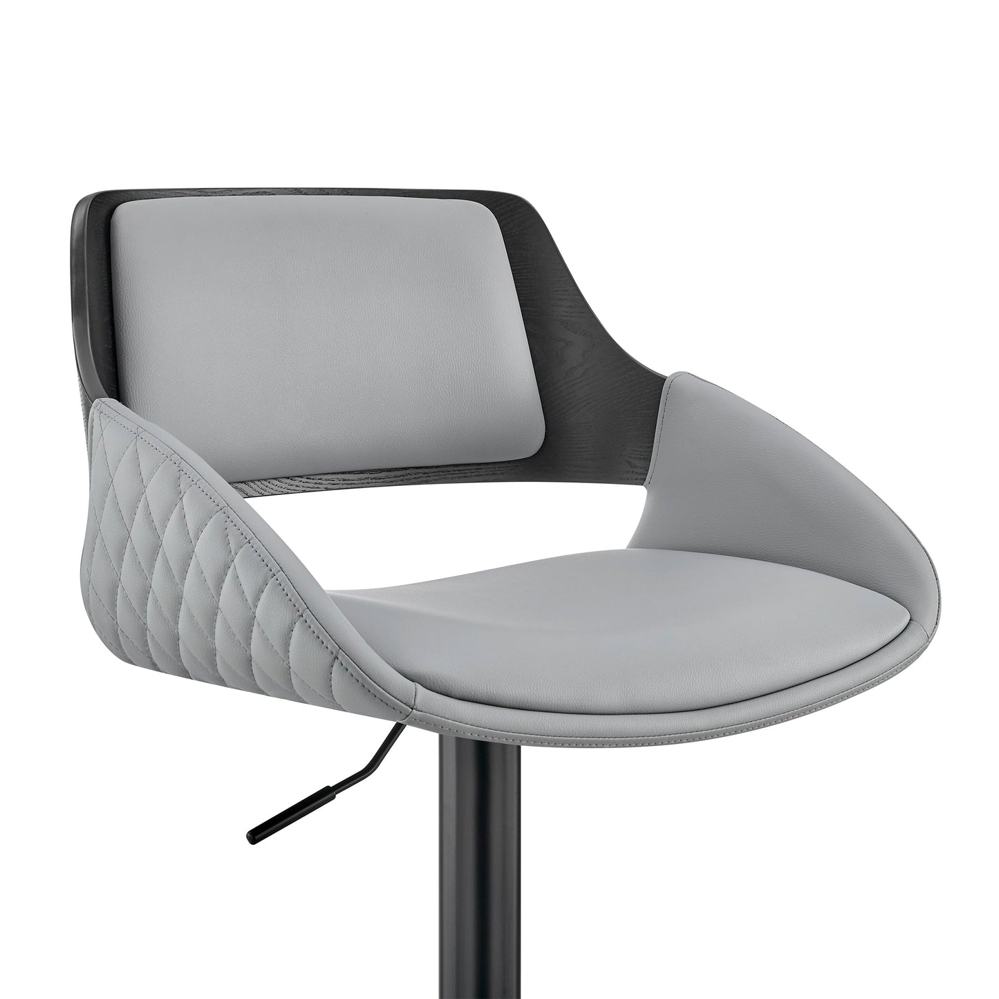 Colby Adjustable Faux Leather and Chrome Finish Bar Stool