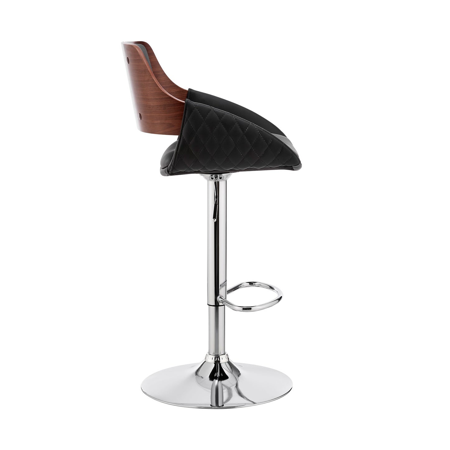 Colby Adjustable Faux Leather and Chrome Finish Bar Stool
