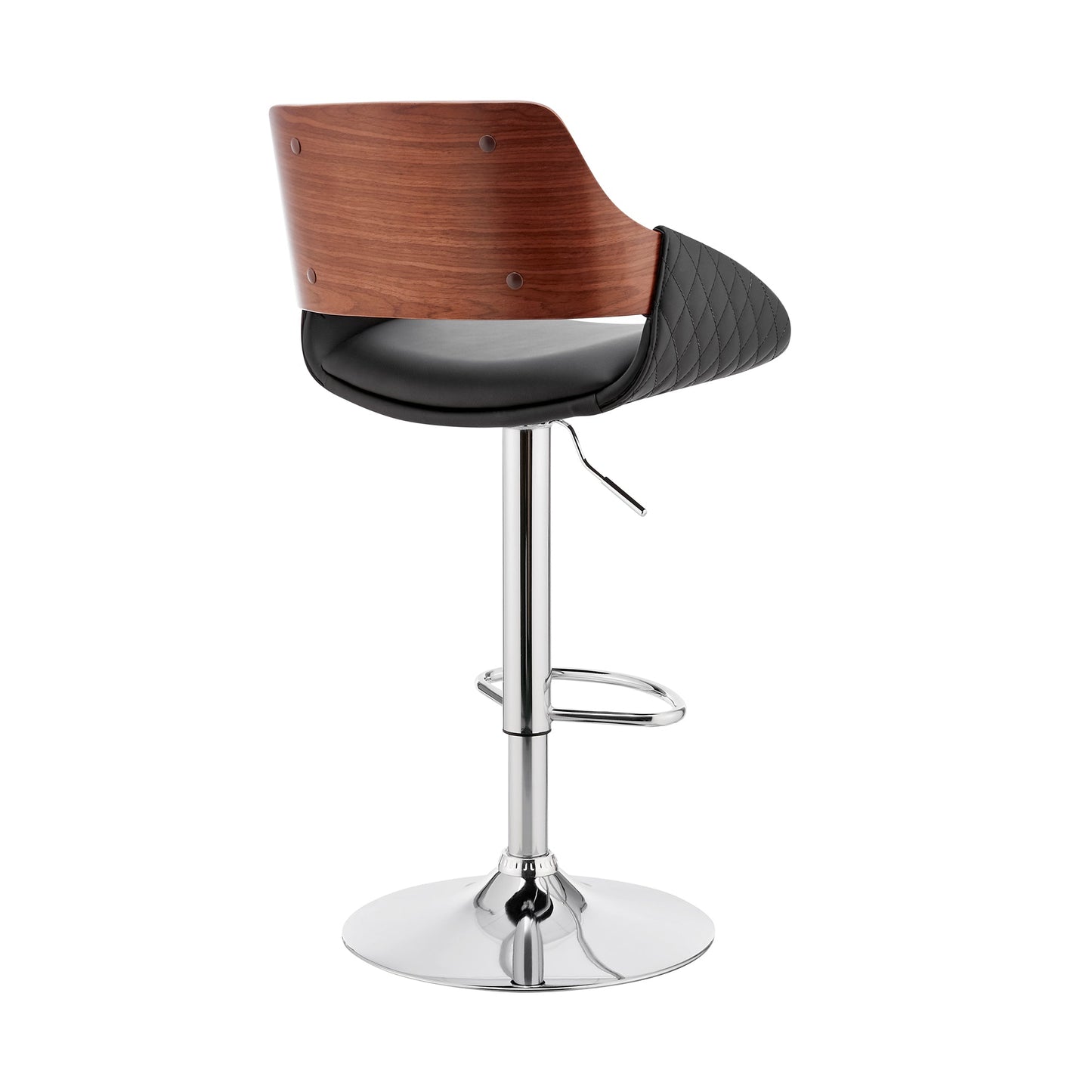 Colby Adjustable Faux Leather and Chrome Finish Bar Stool