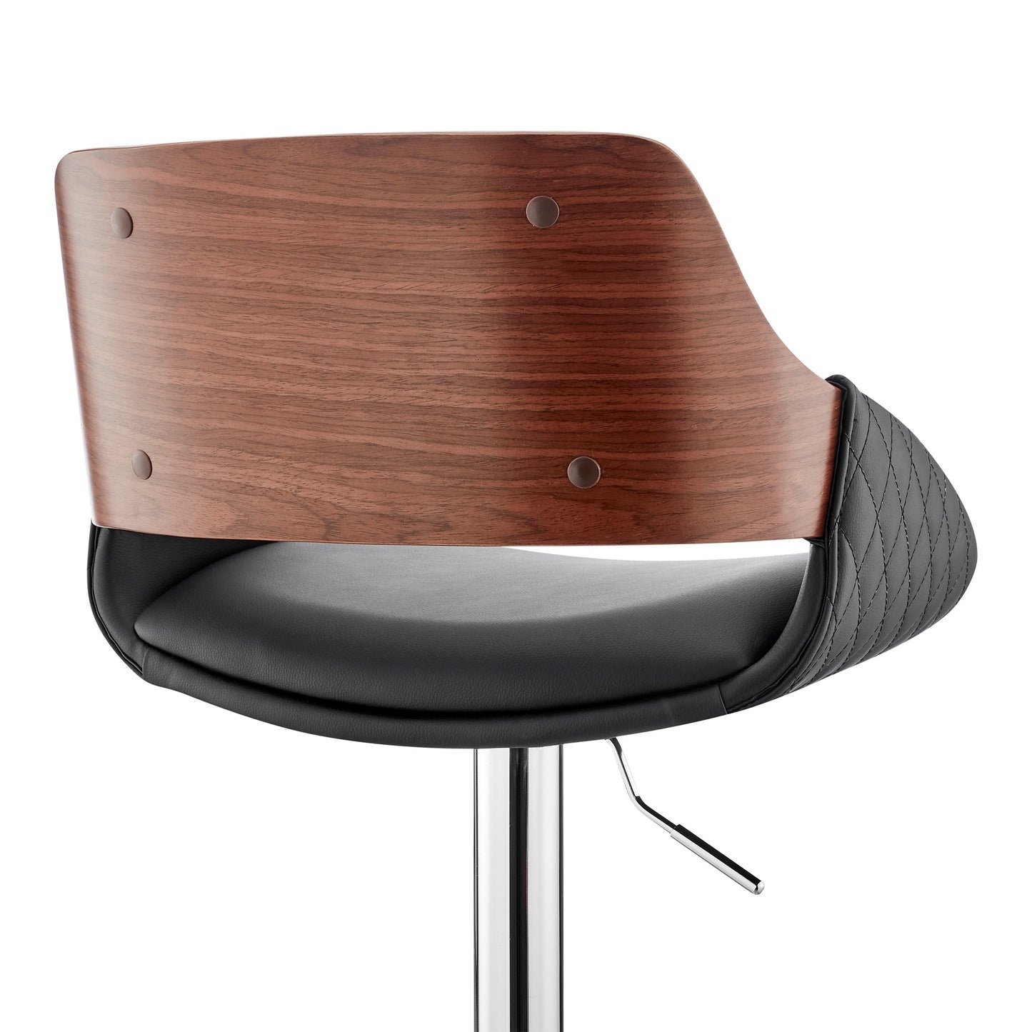 Colby Adjustable Faux Leather and Chrome Finish Bar Stool