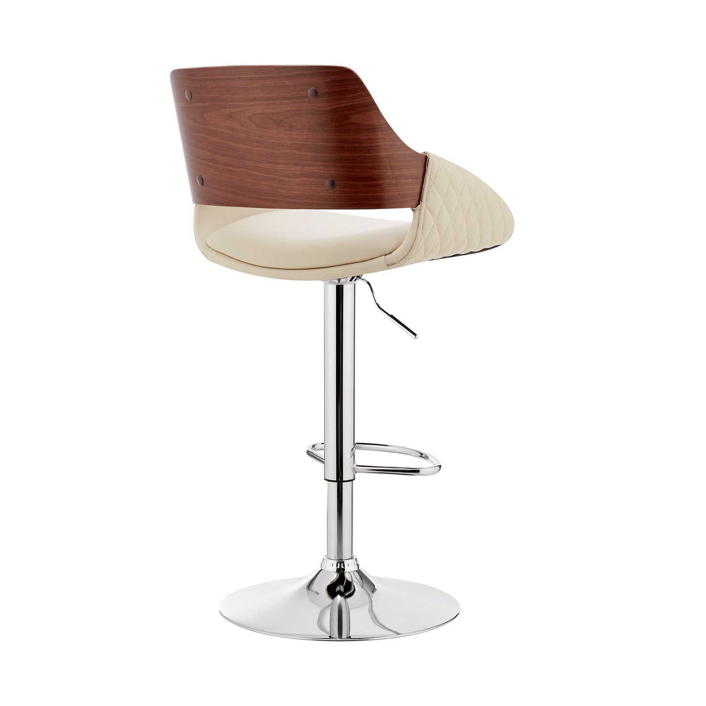 Colby Adjustable Faux Leather and Chrome Finish Bar Stool