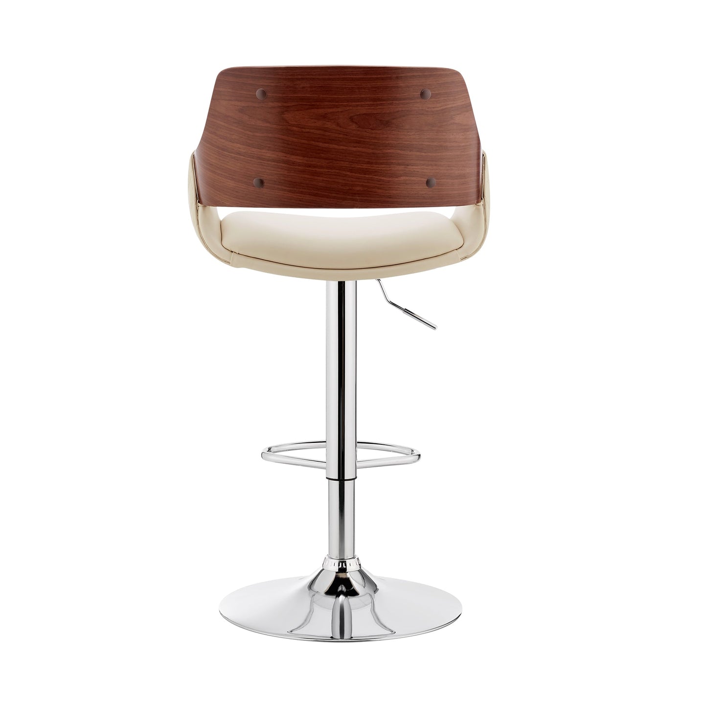 Colby Adjustable Faux Leather and Chrome Finish Bar Stool