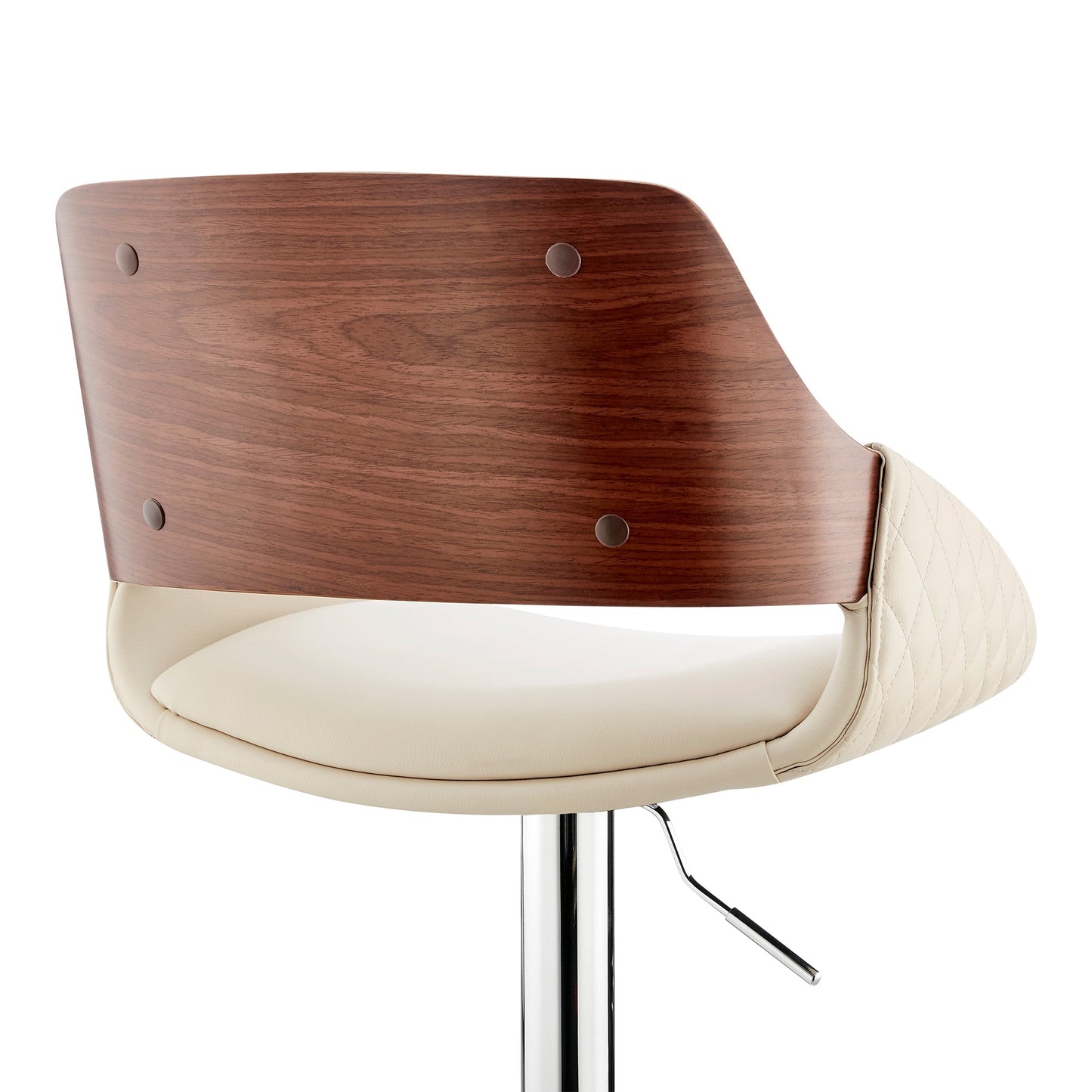 Colby Adjustable Faux Leather and Chrome Finish Bar Stool