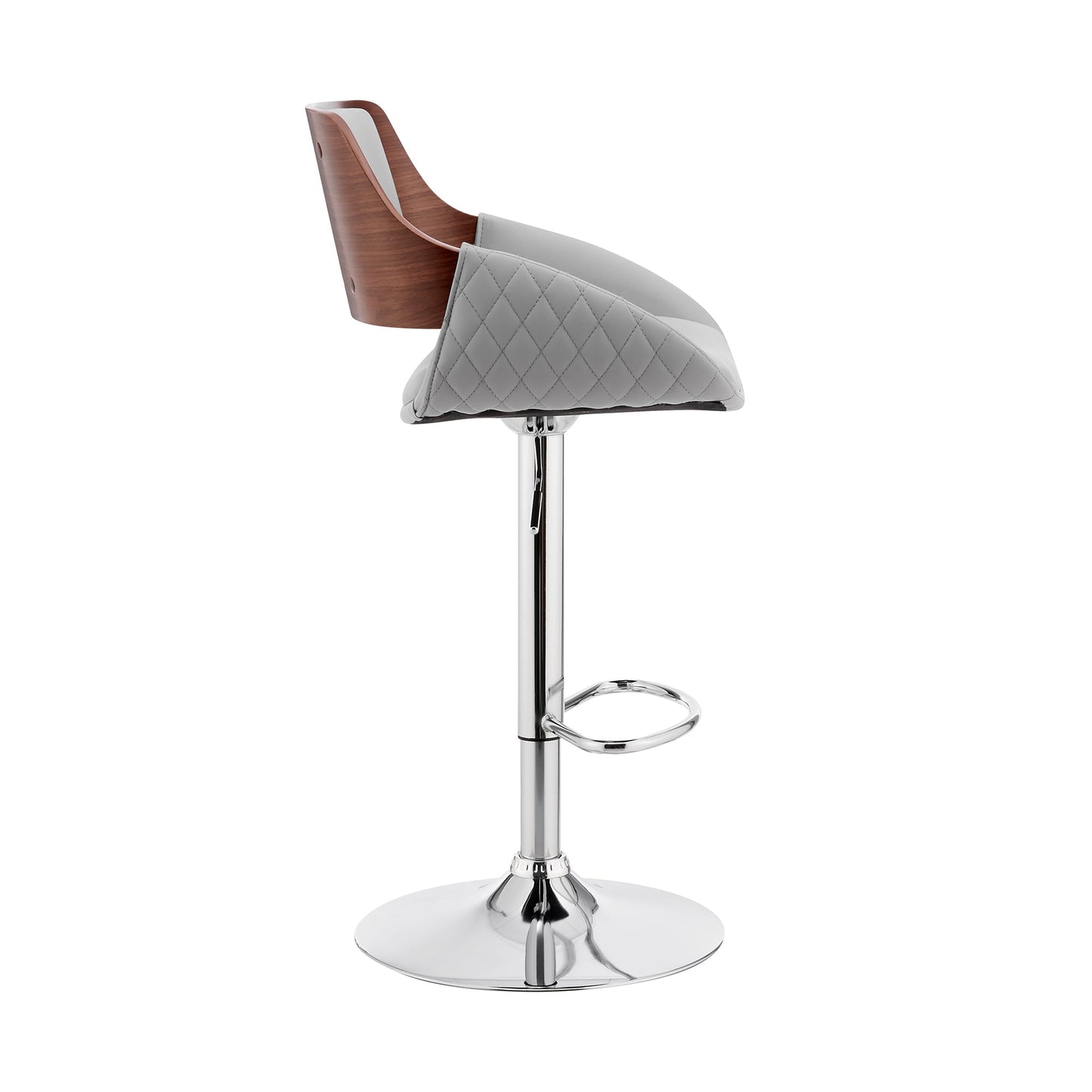Colby Adjustable Faux Leather and Chrome Finish Bar Stool