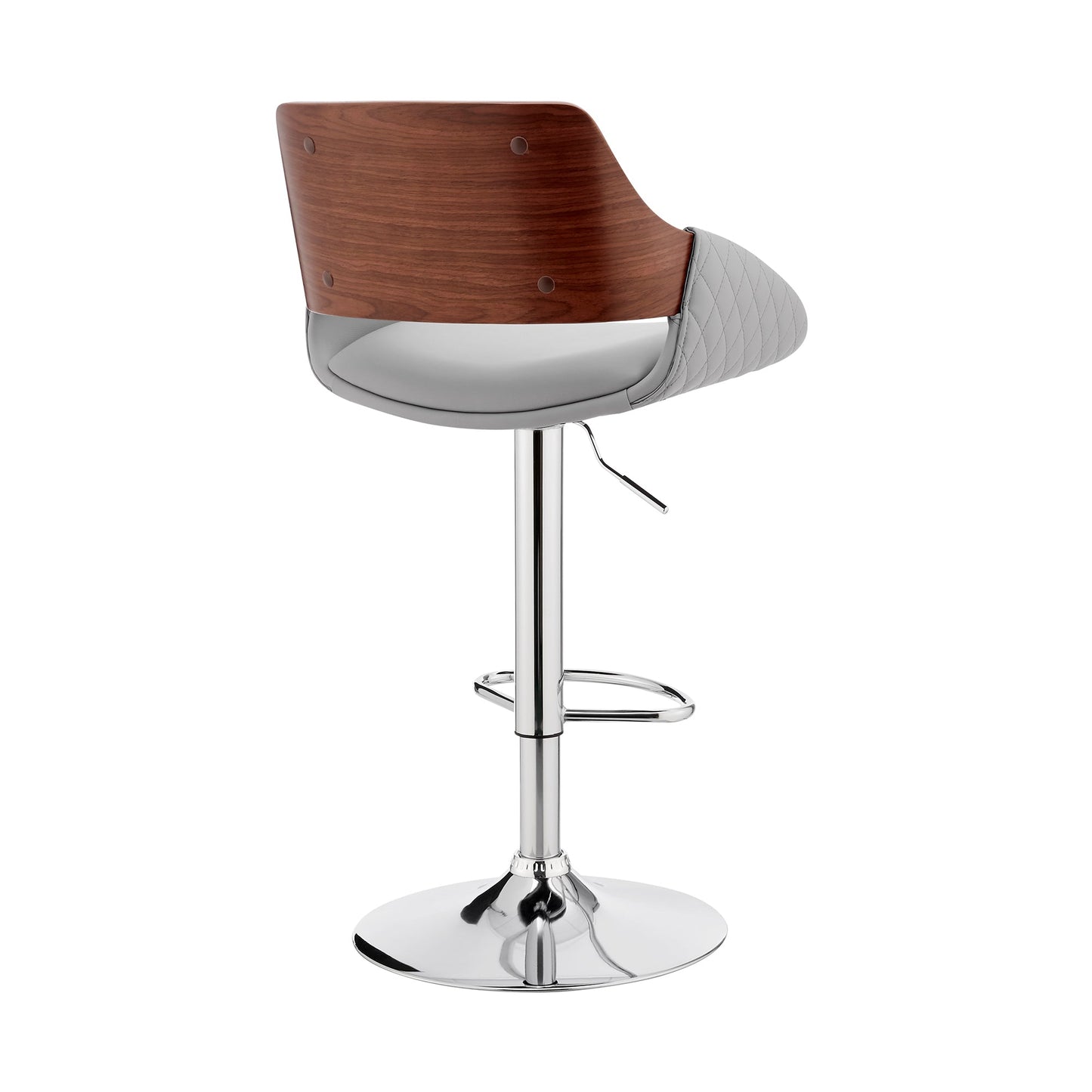Colby Adjustable Faux Leather and Chrome Finish Bar Stool