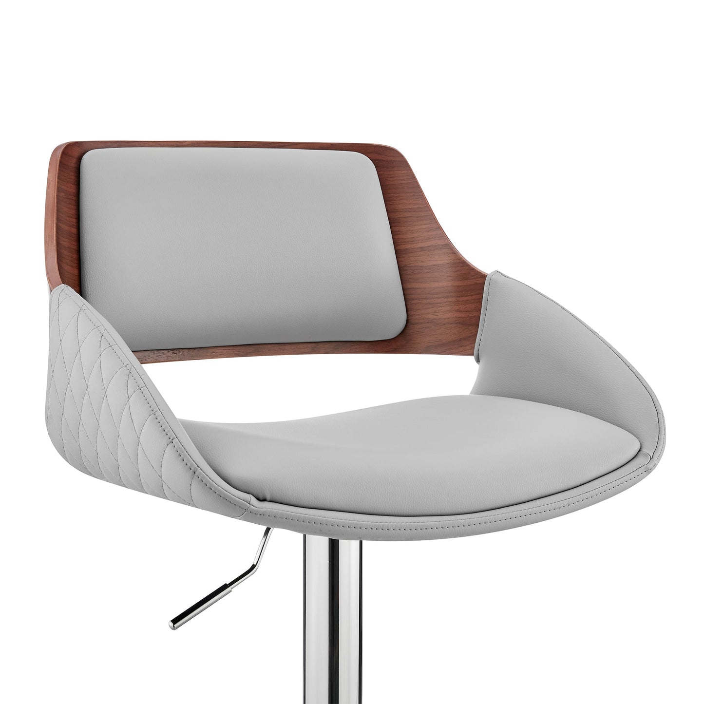 Colby Adjustable Faux Leather and Chrome Finish Bar Stool