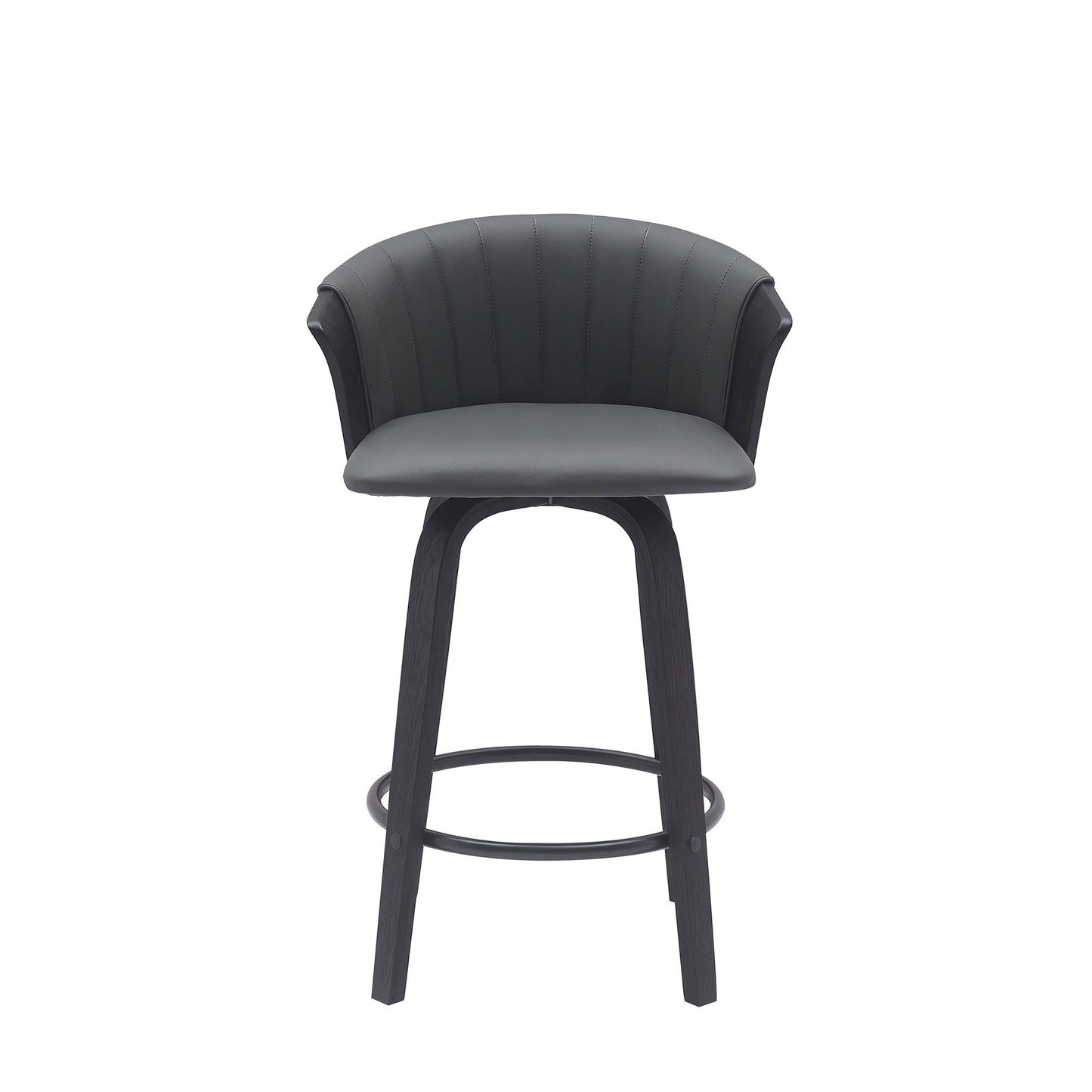 Diana Swivel Wood Counter and Bar Stool in Various Fabrics and Finishes