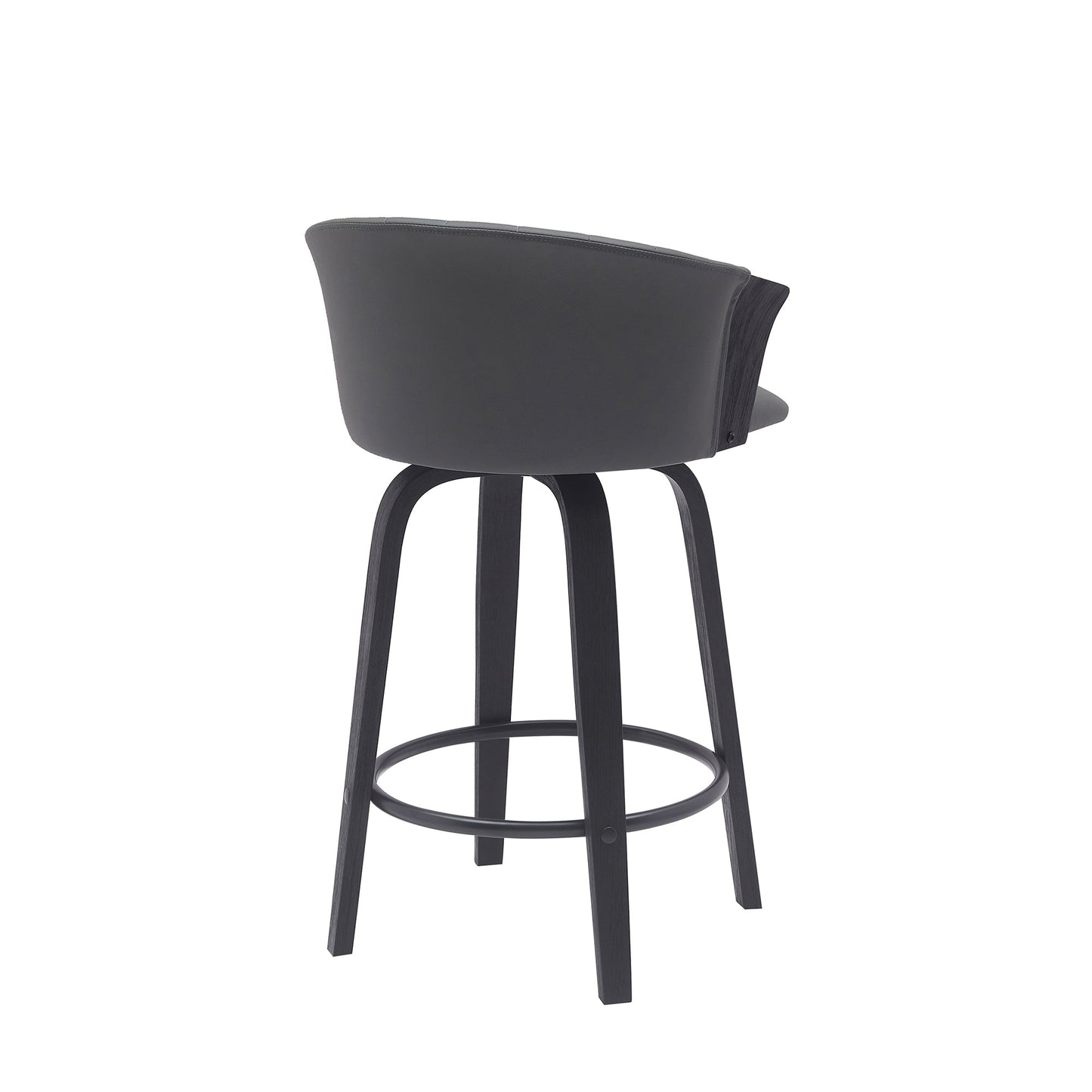 Diana Swivel Wood Counter and Bar Stool in Various Fabrics and Finishes